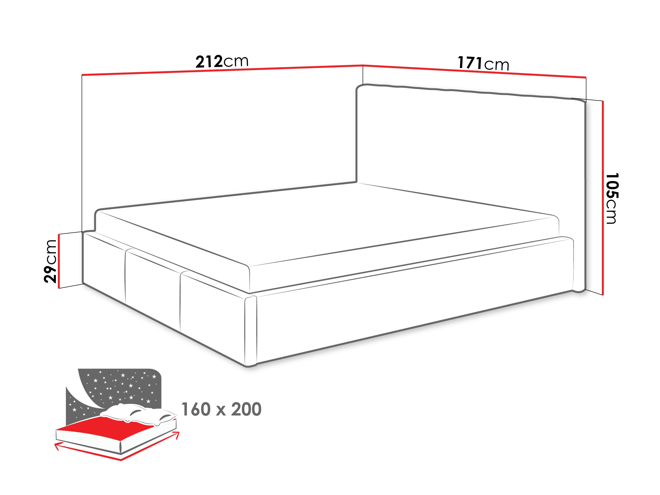 Voodi ComfiDream Fenara II (Fresh 32)