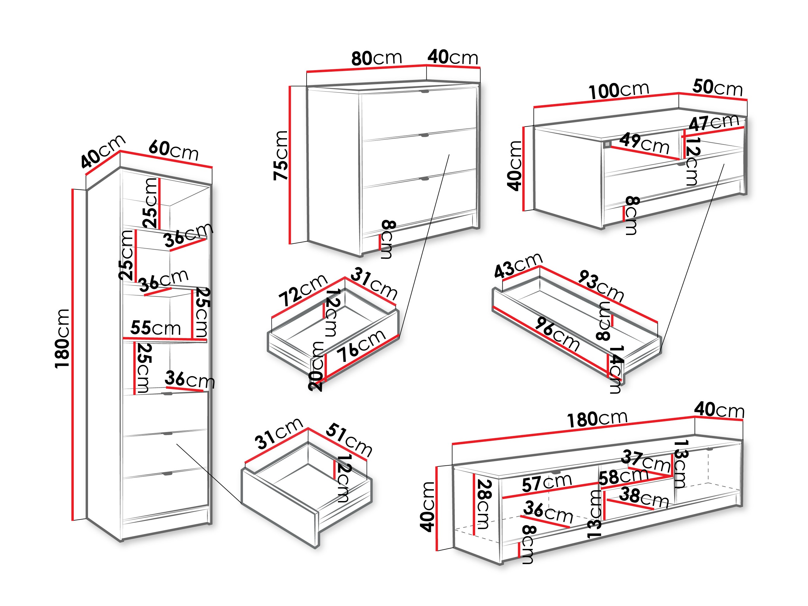 Elutoa komplekt Comfivo Larmire 118 (Valge)
