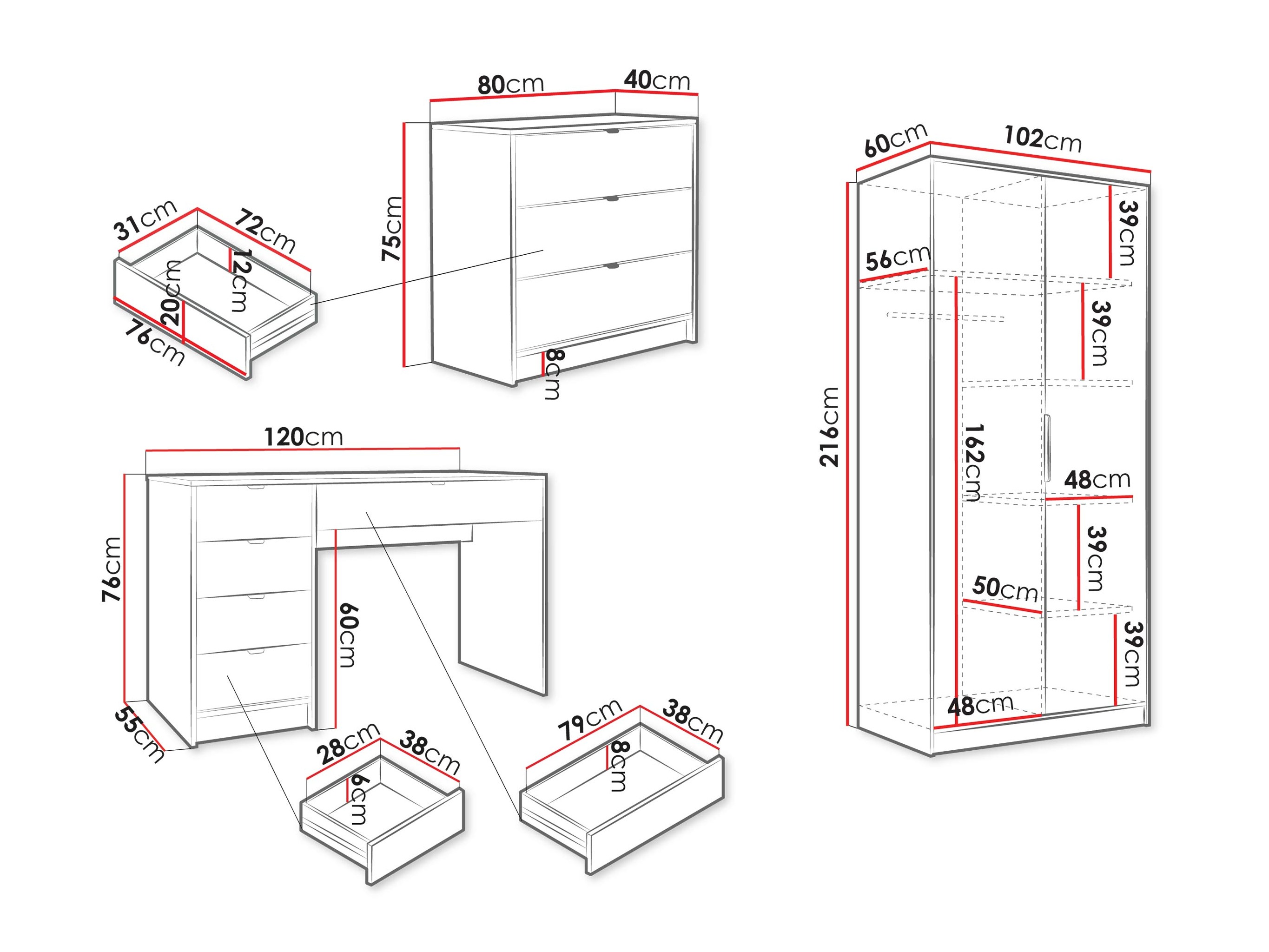 Kodukontori komplekt Comfivo Papilio IV (Valge)