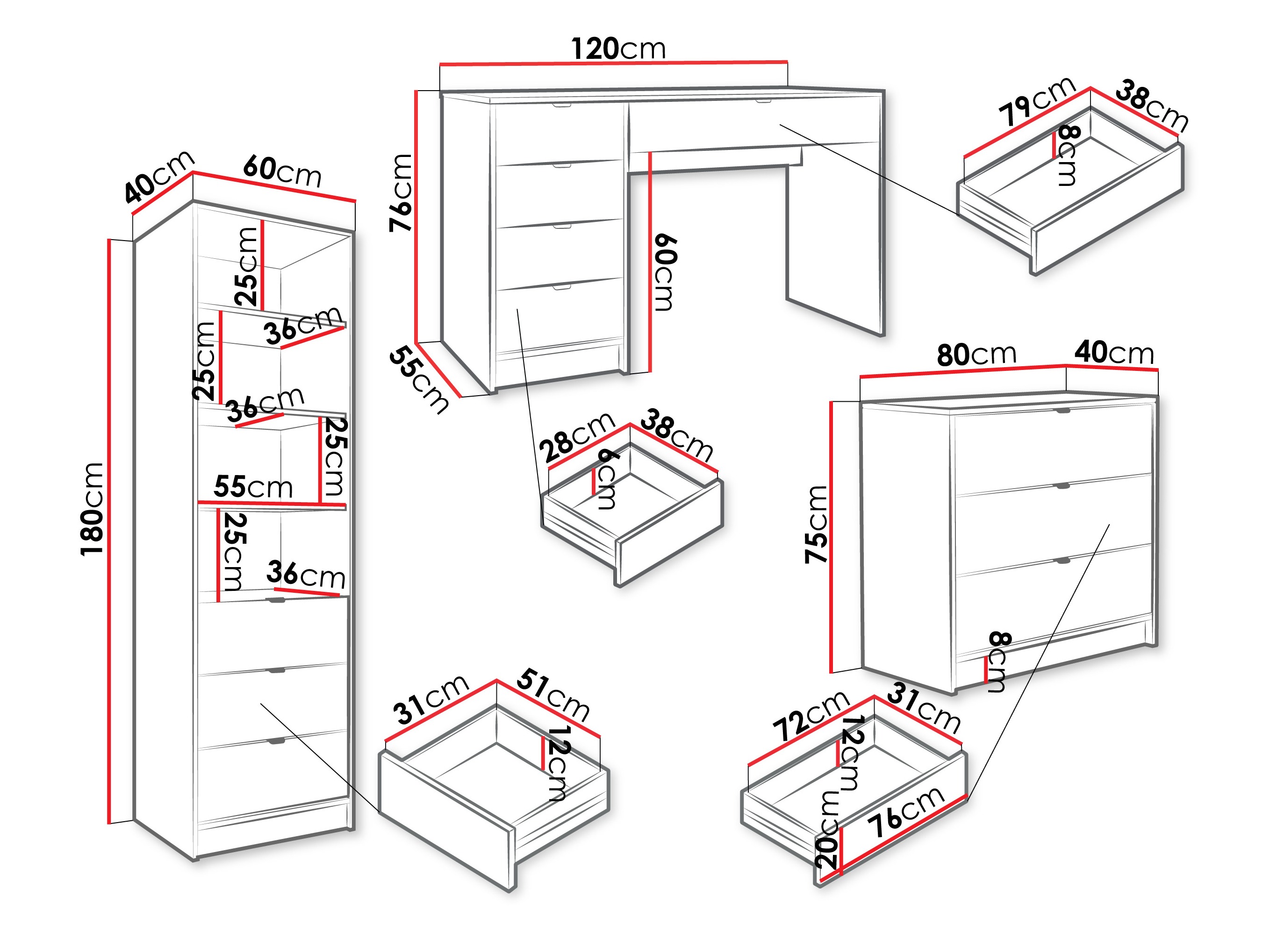 Kodukontori komplekt Comfivo Papilio V (Valge)