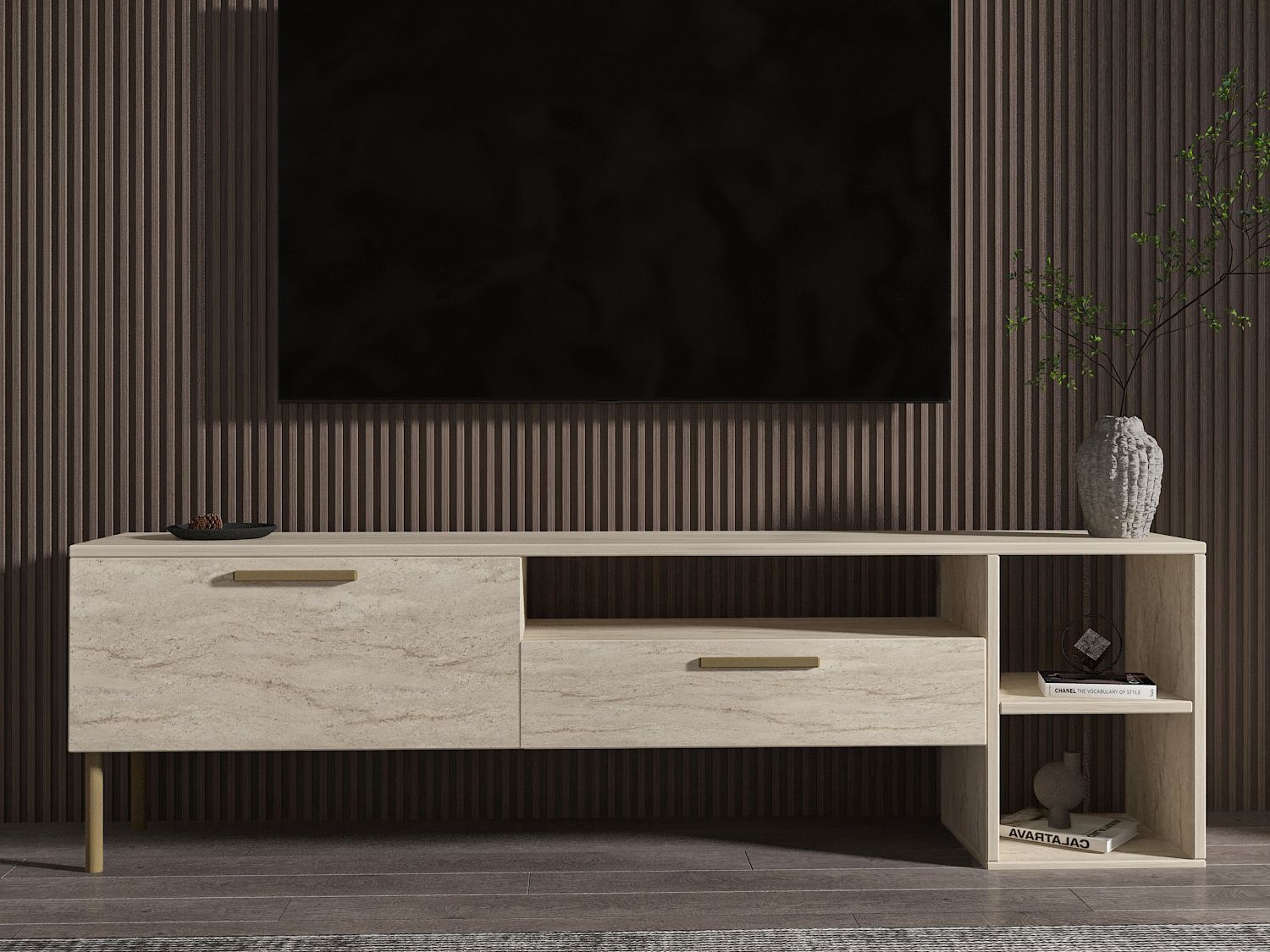 TV-alus Kailua 2579 (Valgus Travertine)