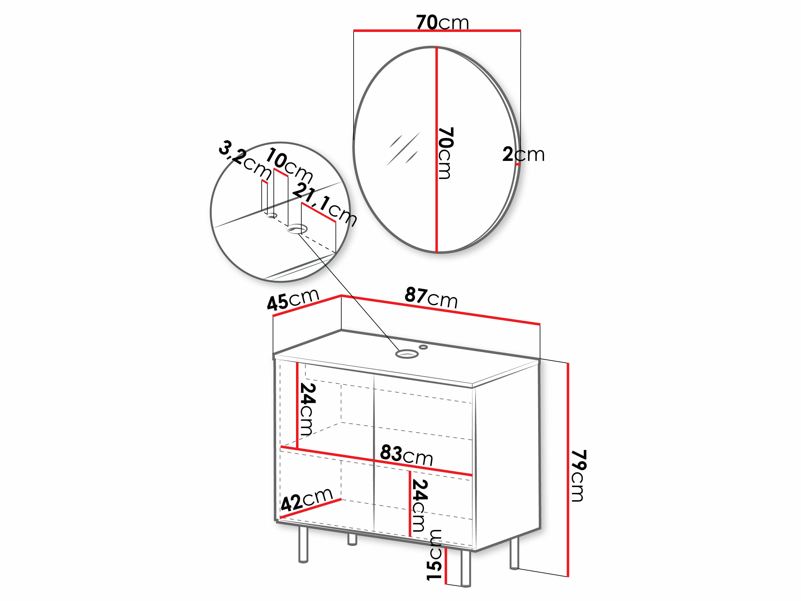Vannitoakomplekt Virdomi 109 (Kašmiir)
