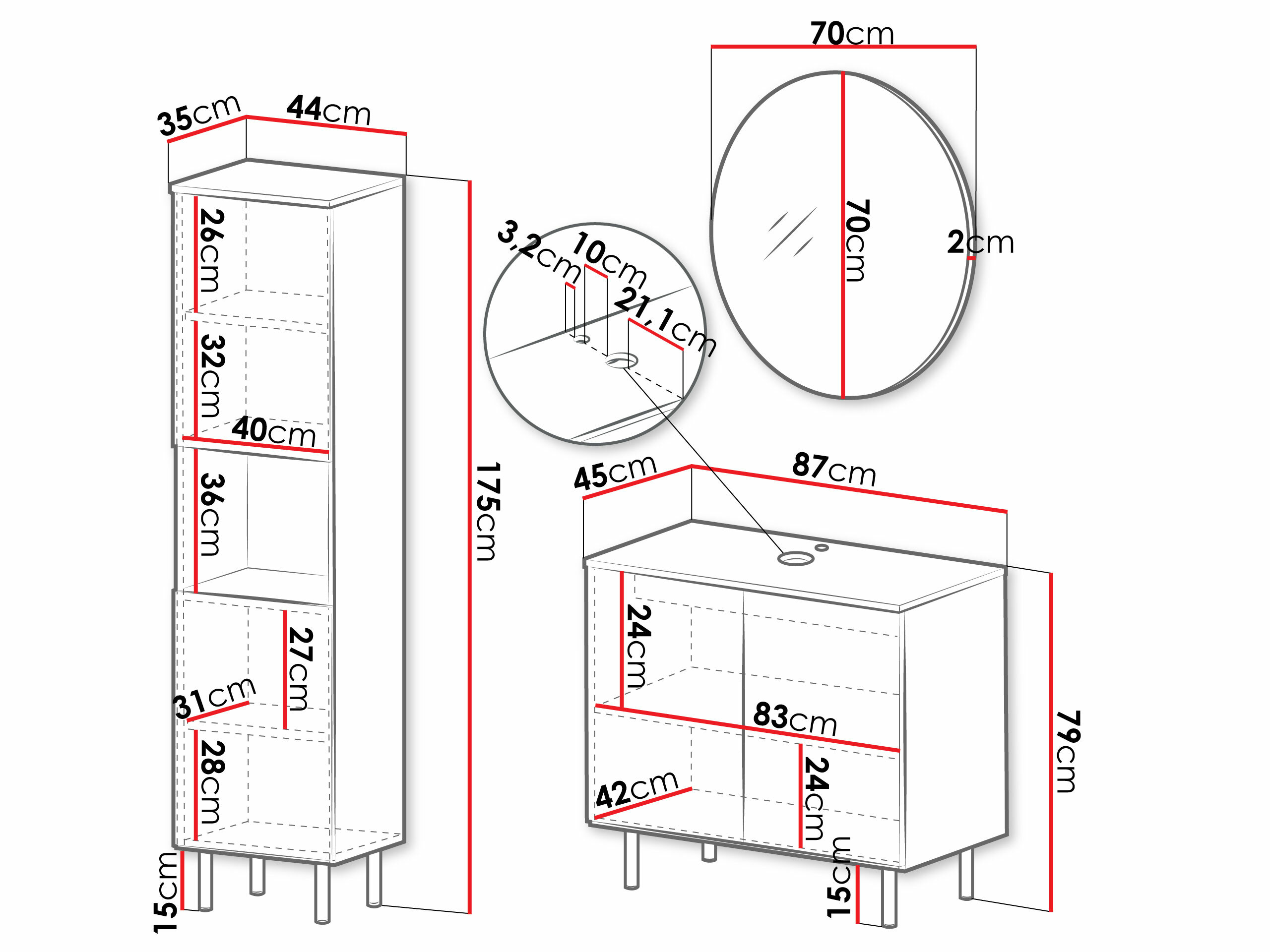 Vannitoakomplekt Virdomi 111 (Kašmiir)