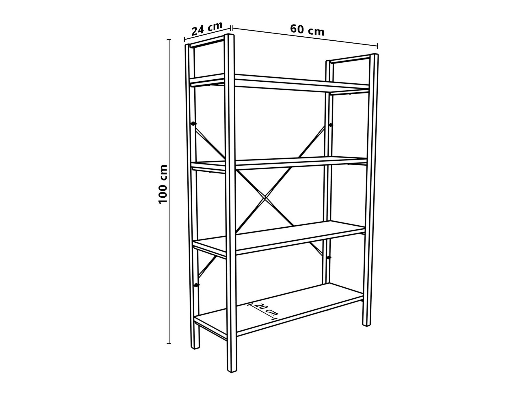 Riiul Kailua 2598 (Valge + Must)