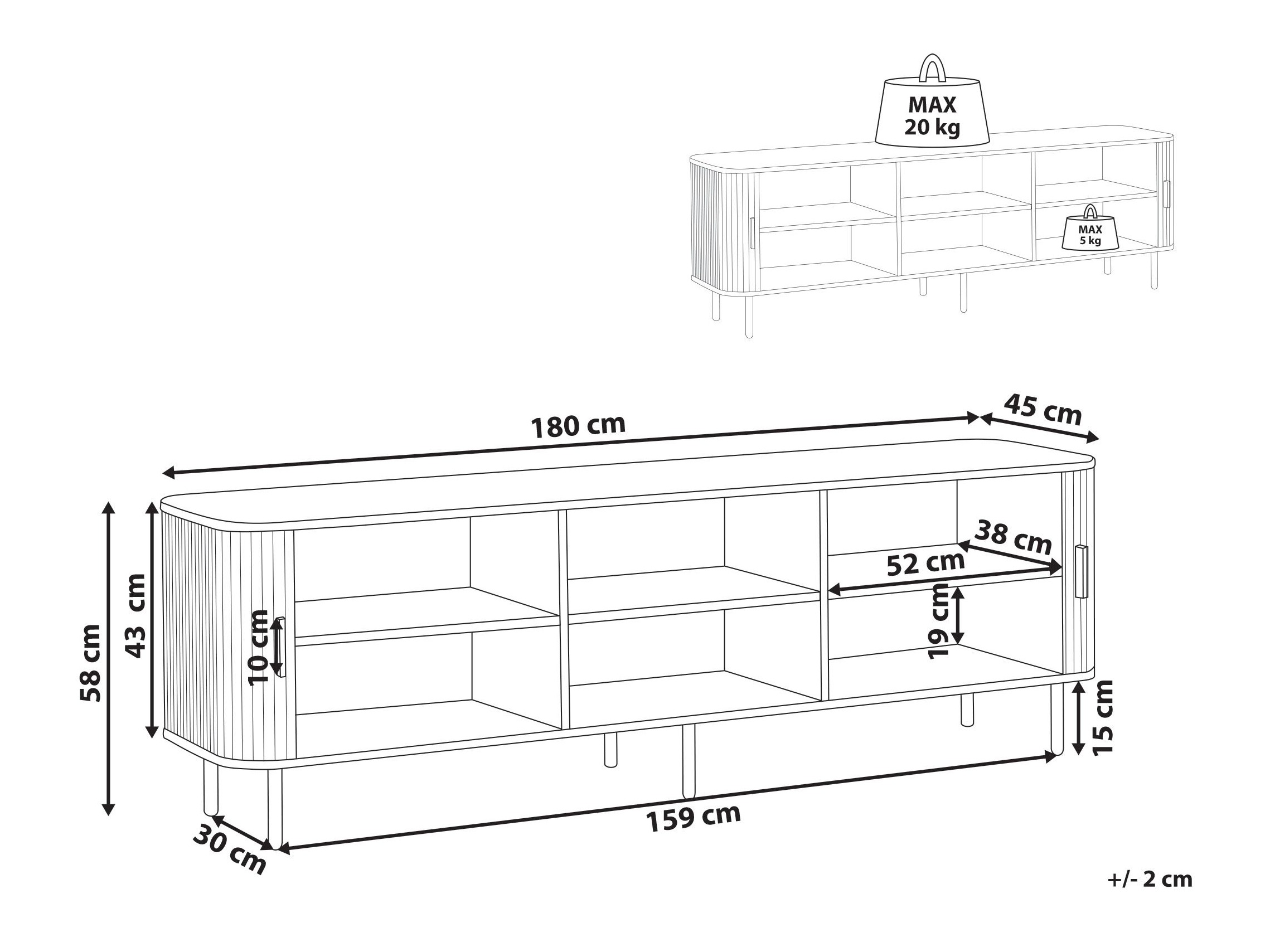 TV-alus Fencalu 113 (Tumepruun)