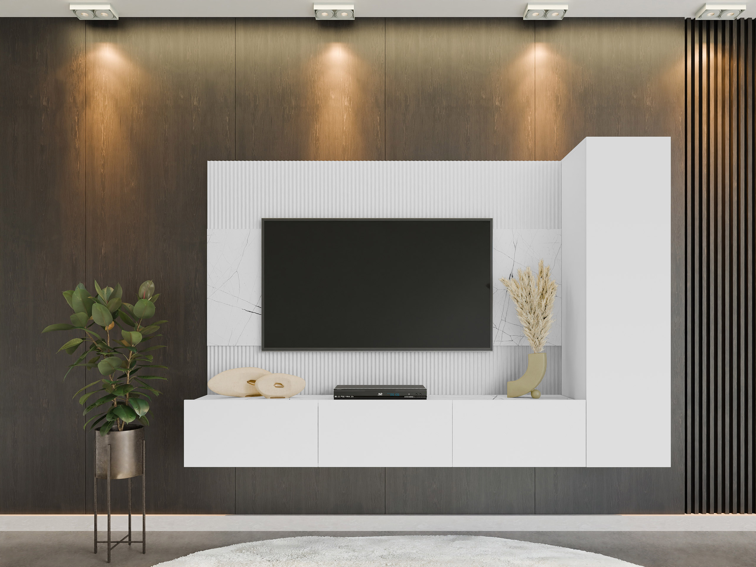 Elutoa komplekt Comfivo Salix VI (Valge + Valge marmor)