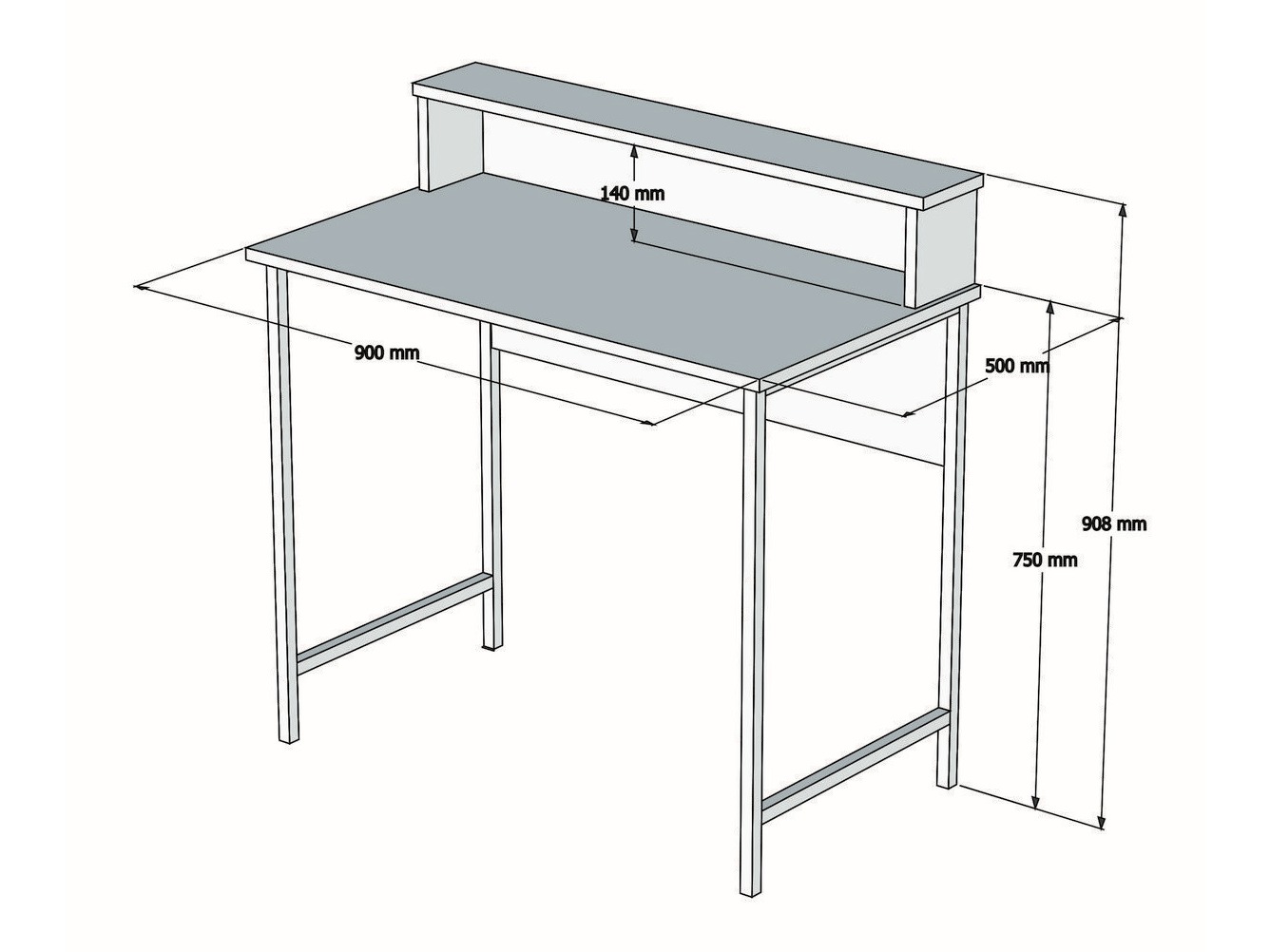 Kirjutuslaud Kailua 2607 (Must + Pähkel)
