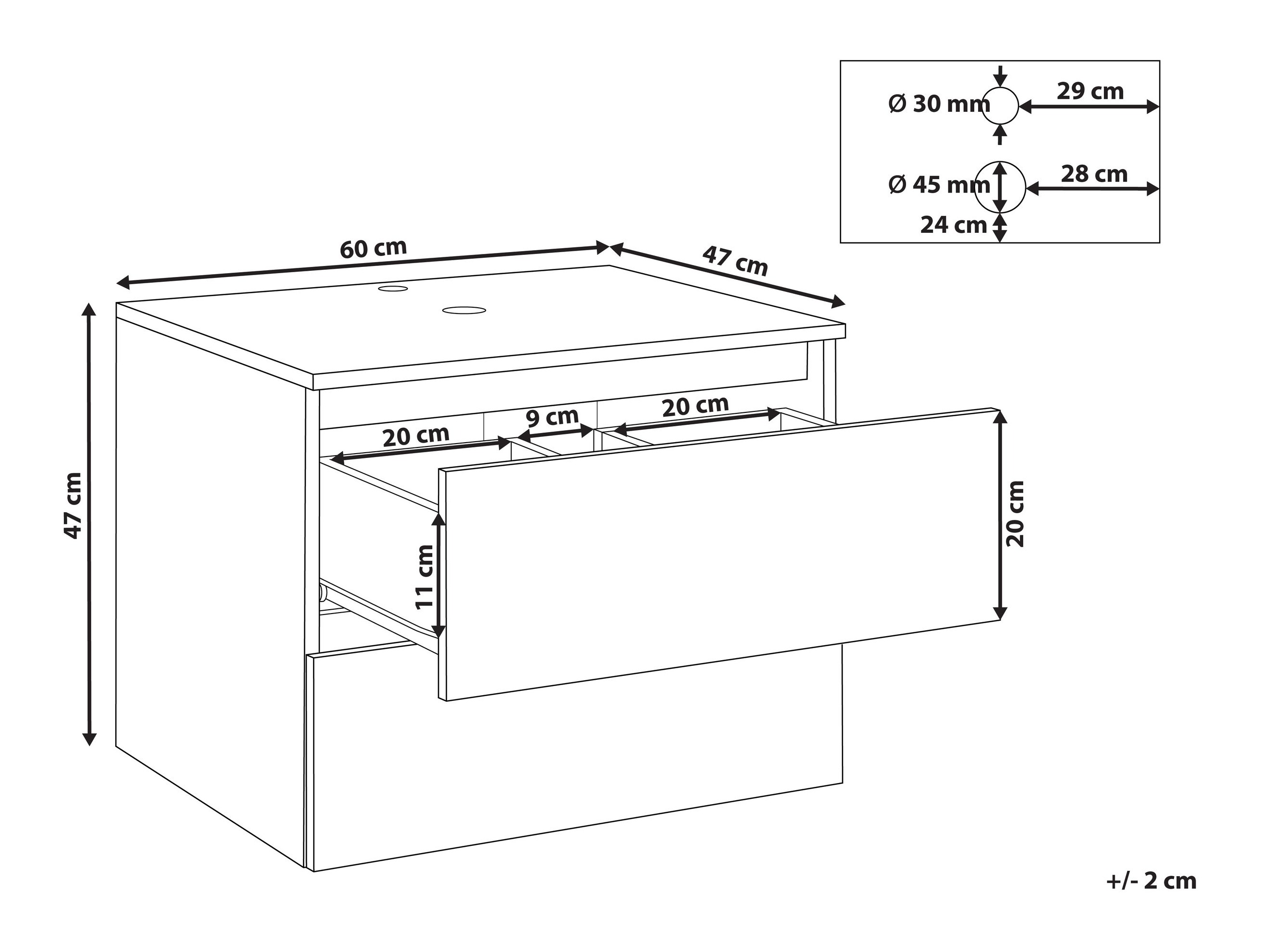Vannitoa põrandakapp kraanikausile Berwyn 2719 (Valge)