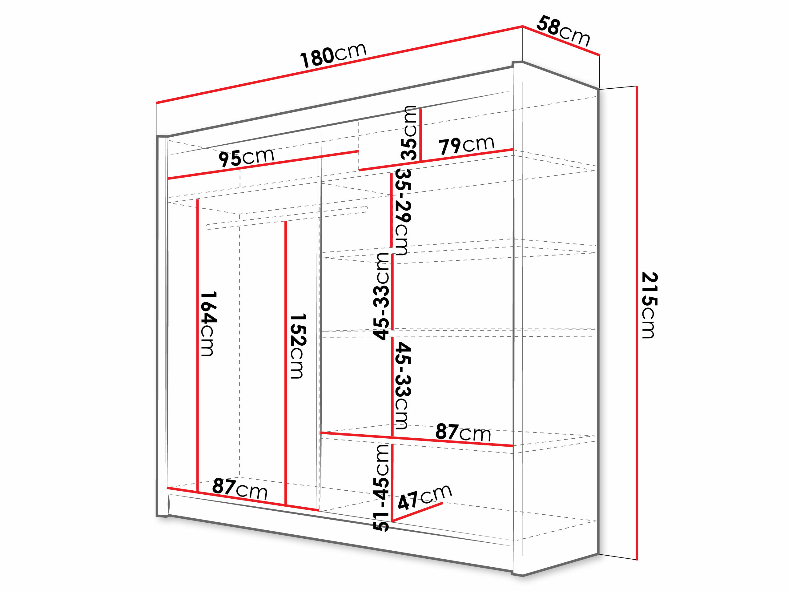 Riidekapp Closico 126 (Valge)