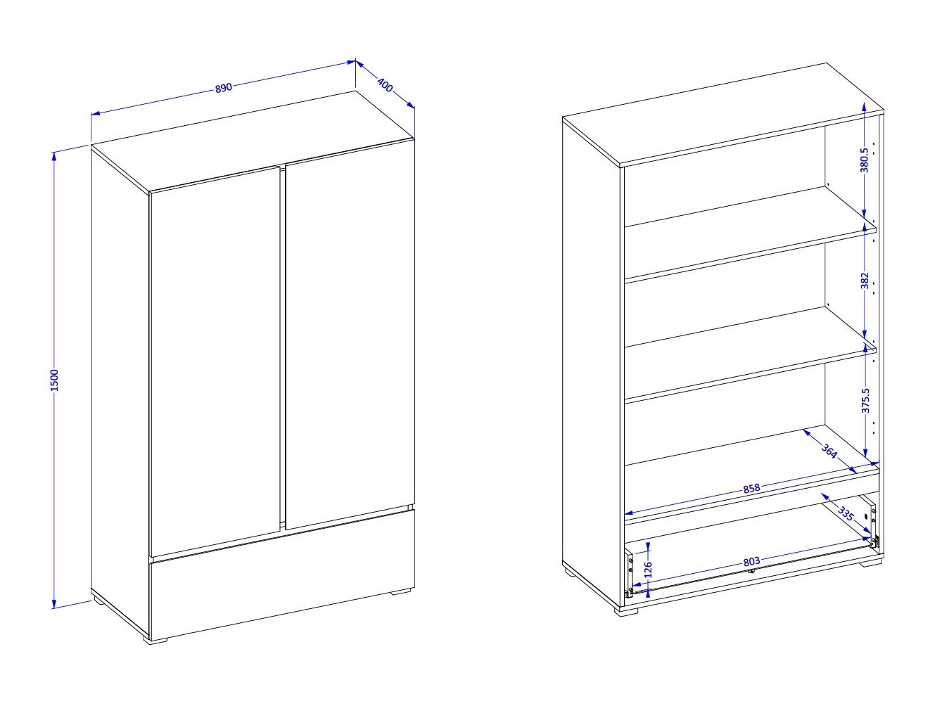 Riiul Alfere 122 (Valge)