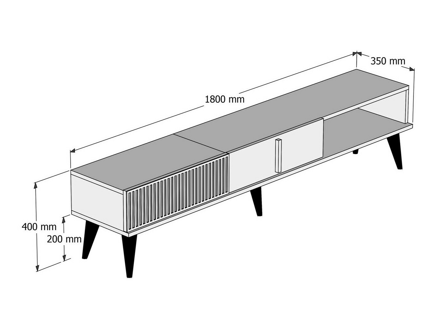 TV-alus Mavbene 102 (Pähkel + Valge)