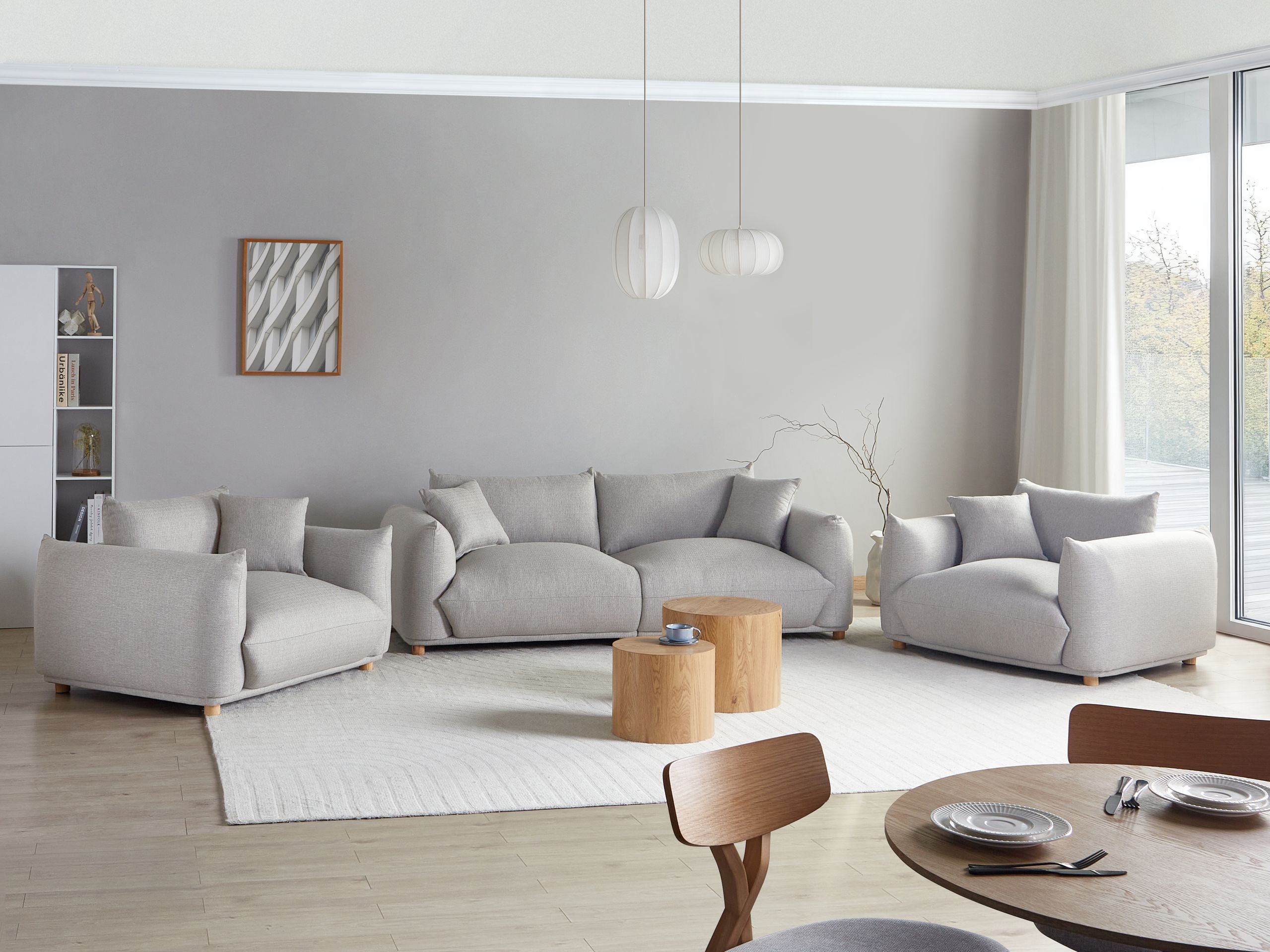 Pehme mööbli komplekt Berwyn 2724 (Helehall)