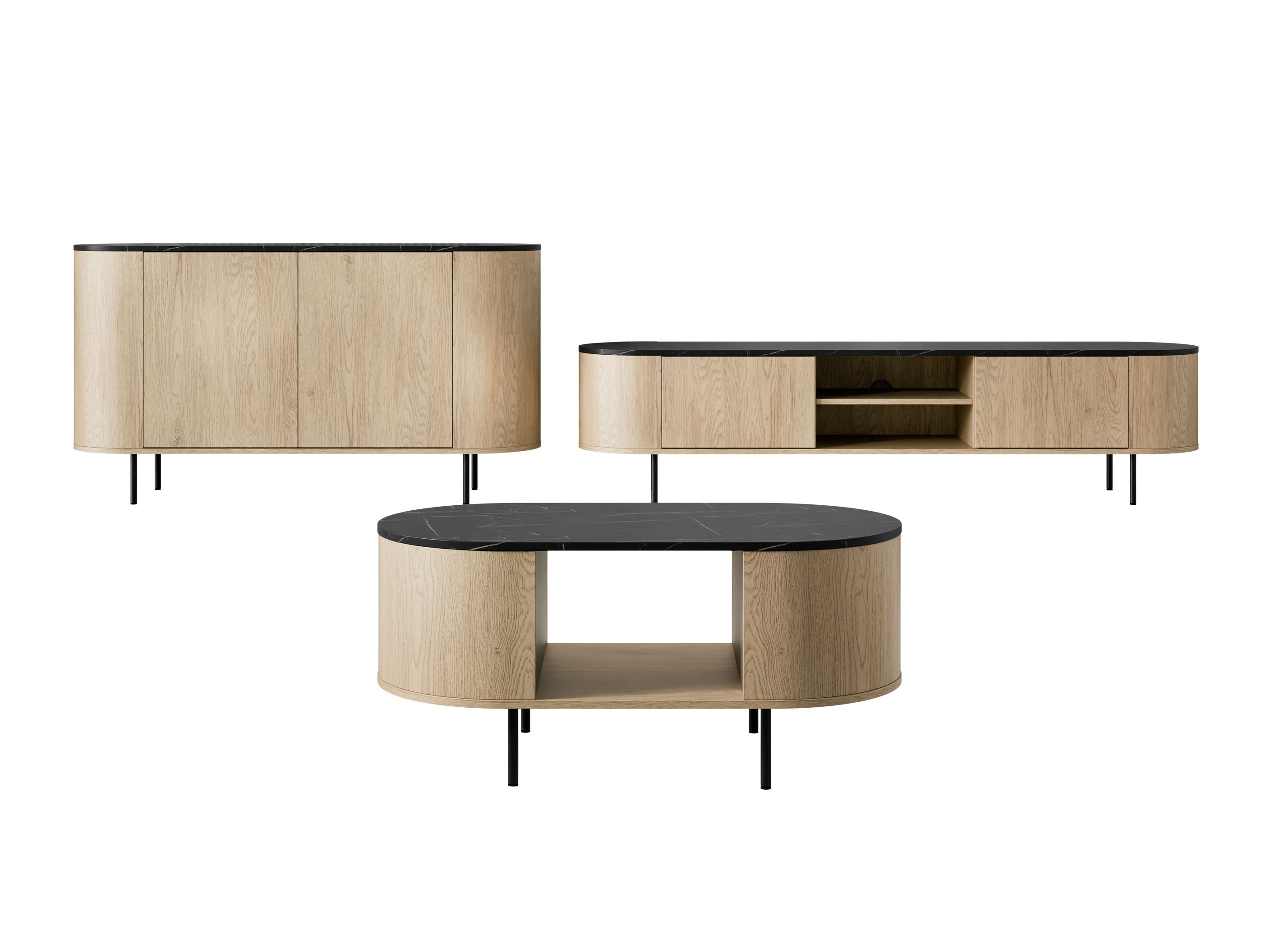 Elutoa komplekt Comfivo Livtena 105 (Must marmor + Must)