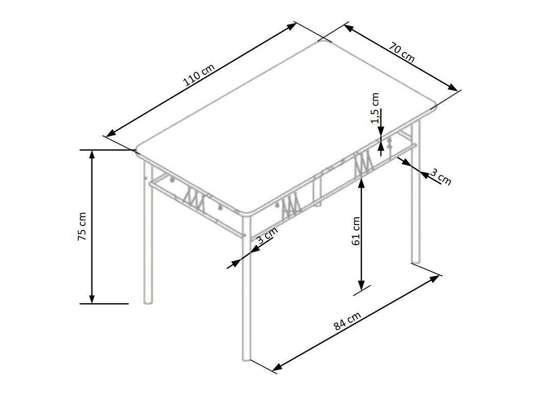 Söögitoakomplekt Houston 1251 (Tamm + Must)