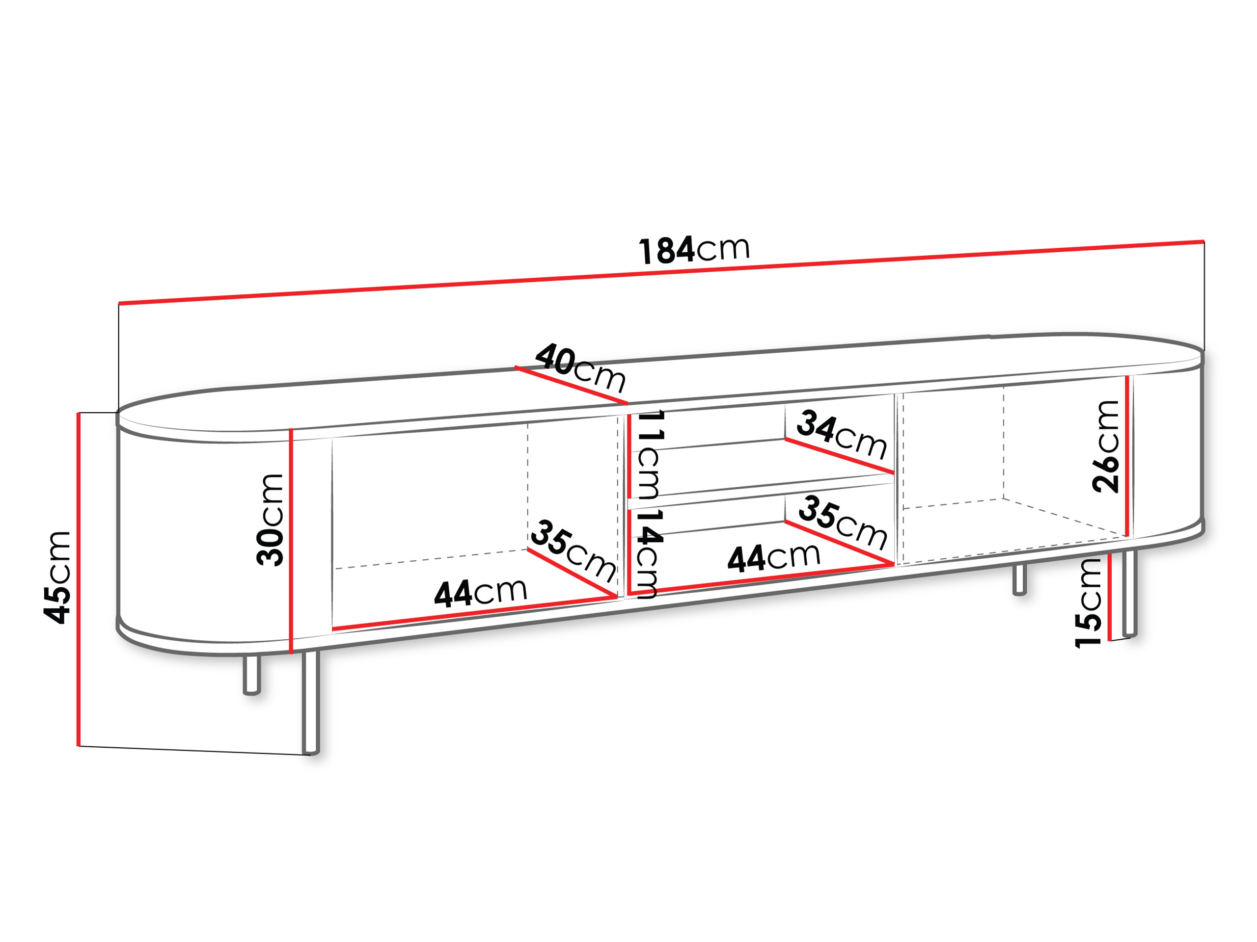 TV-alus Comfivo Livtena I (Valge marmor + Kuldne)