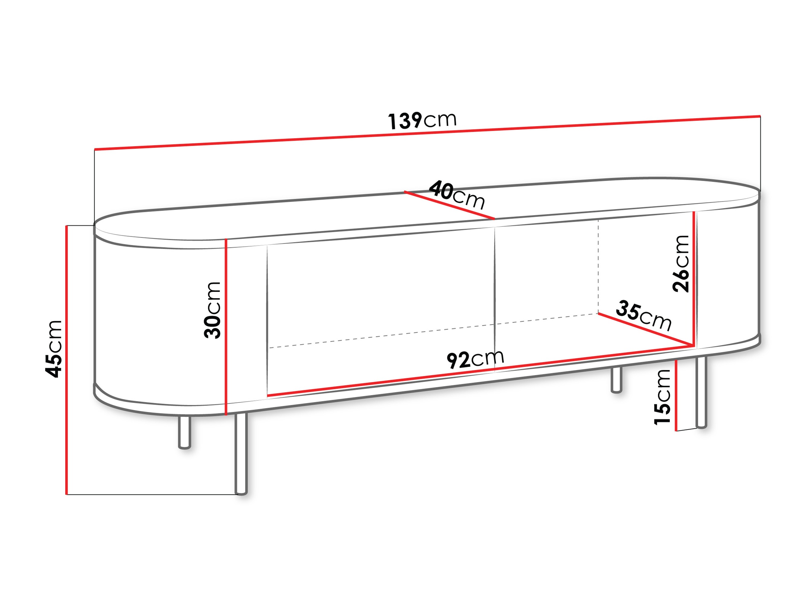 TV-alus Comfivo Livtena (Must marmor + Must)