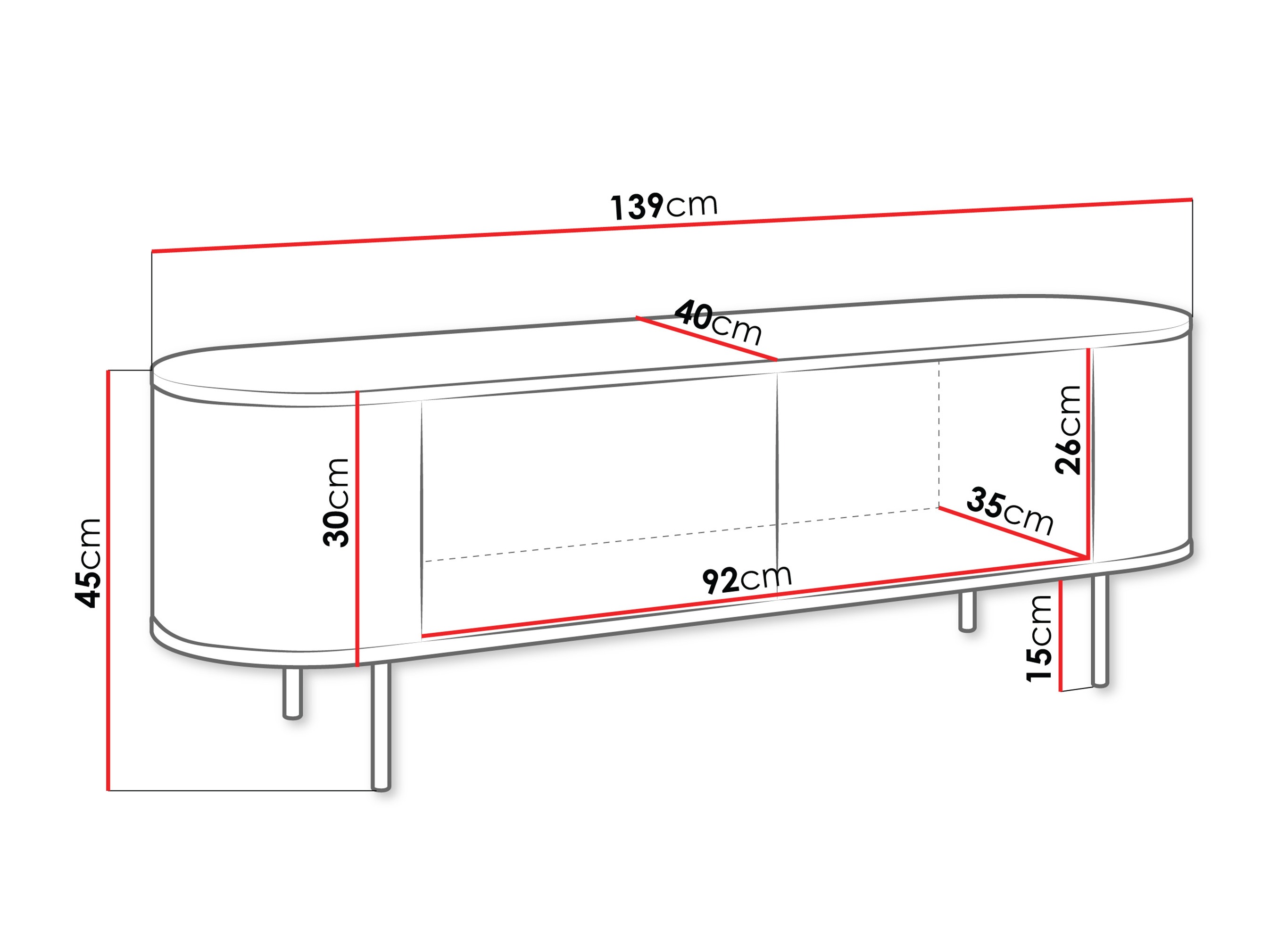 TV-alus Comfivo Livtena (Valge marmor + Kuldne)