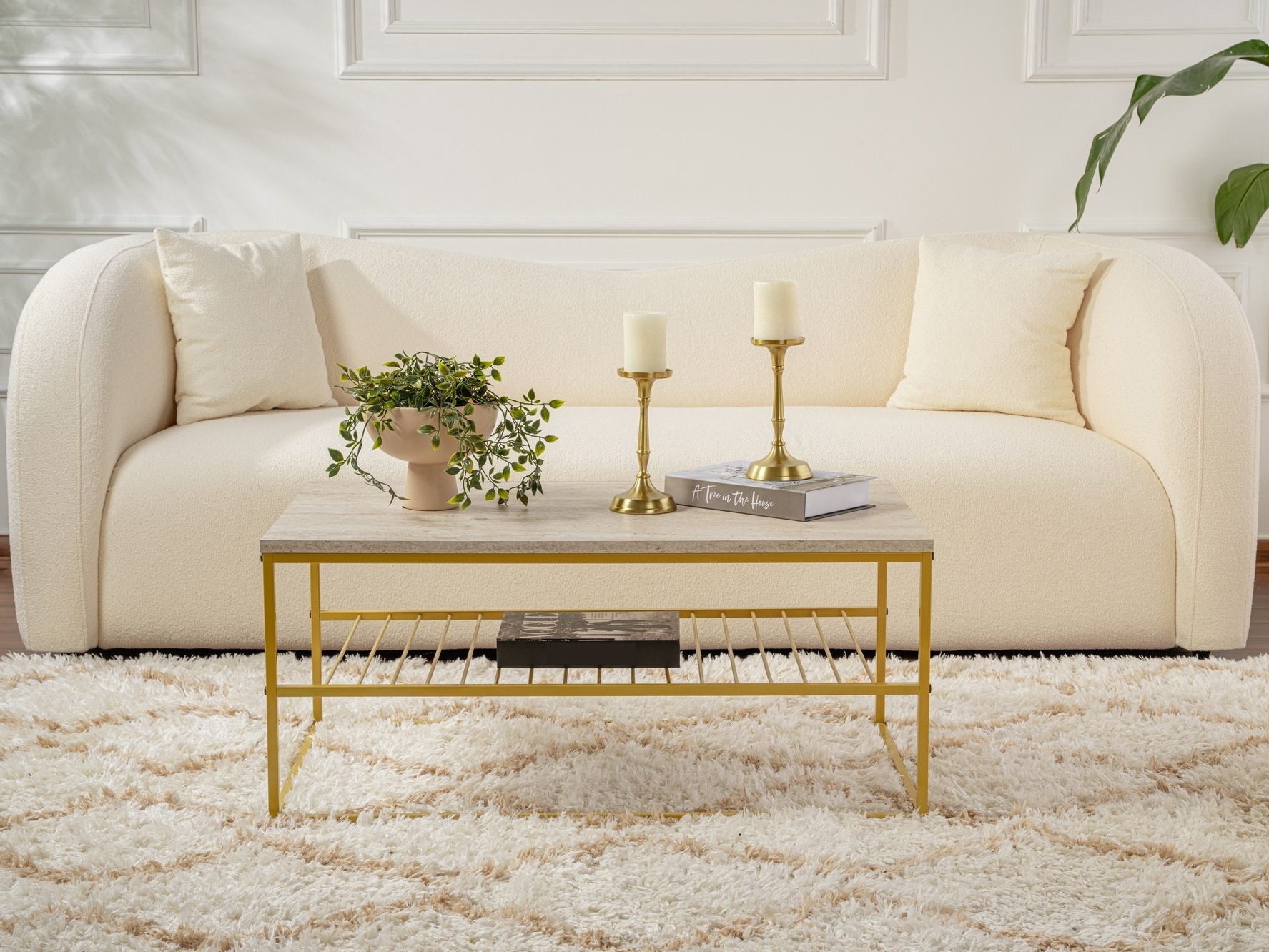 Diivanilaud Kailua 517 (Hele travertiin + Kuldne)