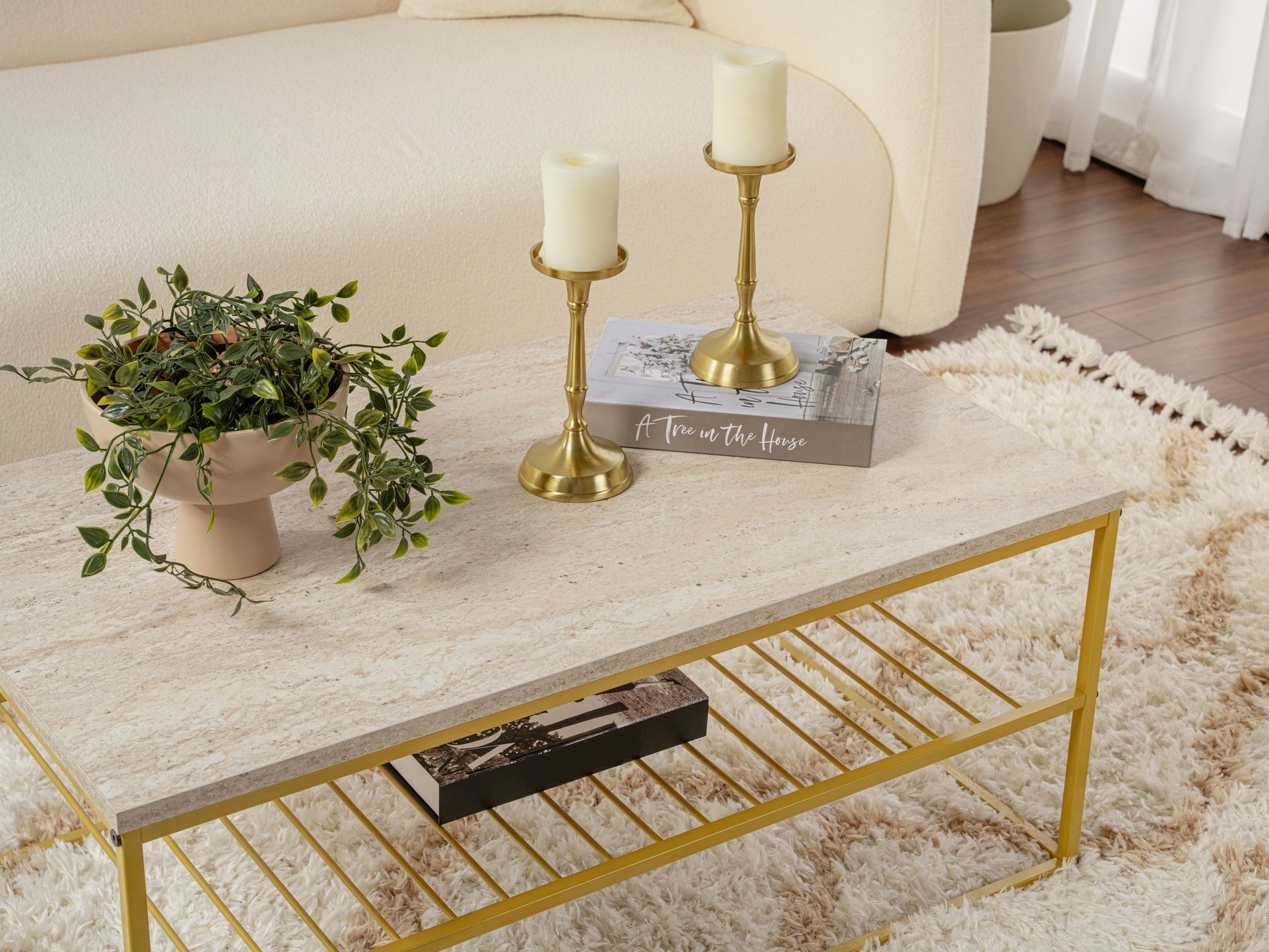 Diivanilaud Kailua 517 (Hele travertiin + Kuldne)