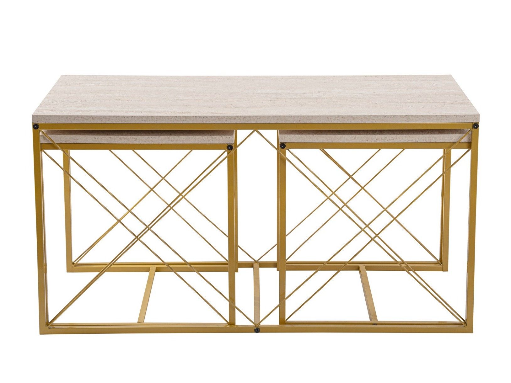 Diivanilaudade komplekt Kailua 2619 (Hele travertiin + Kuldne)