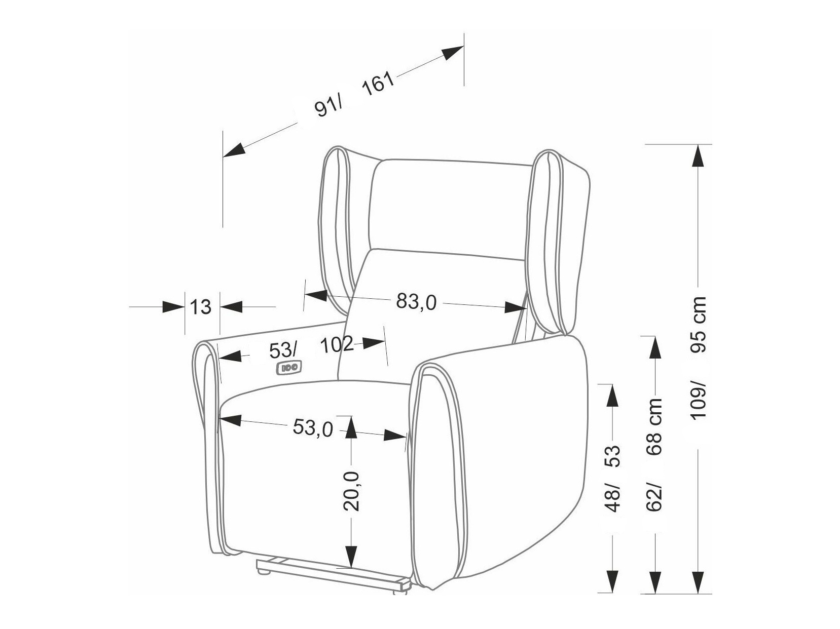 Tugitool recliner Houston 1978 (Beež)