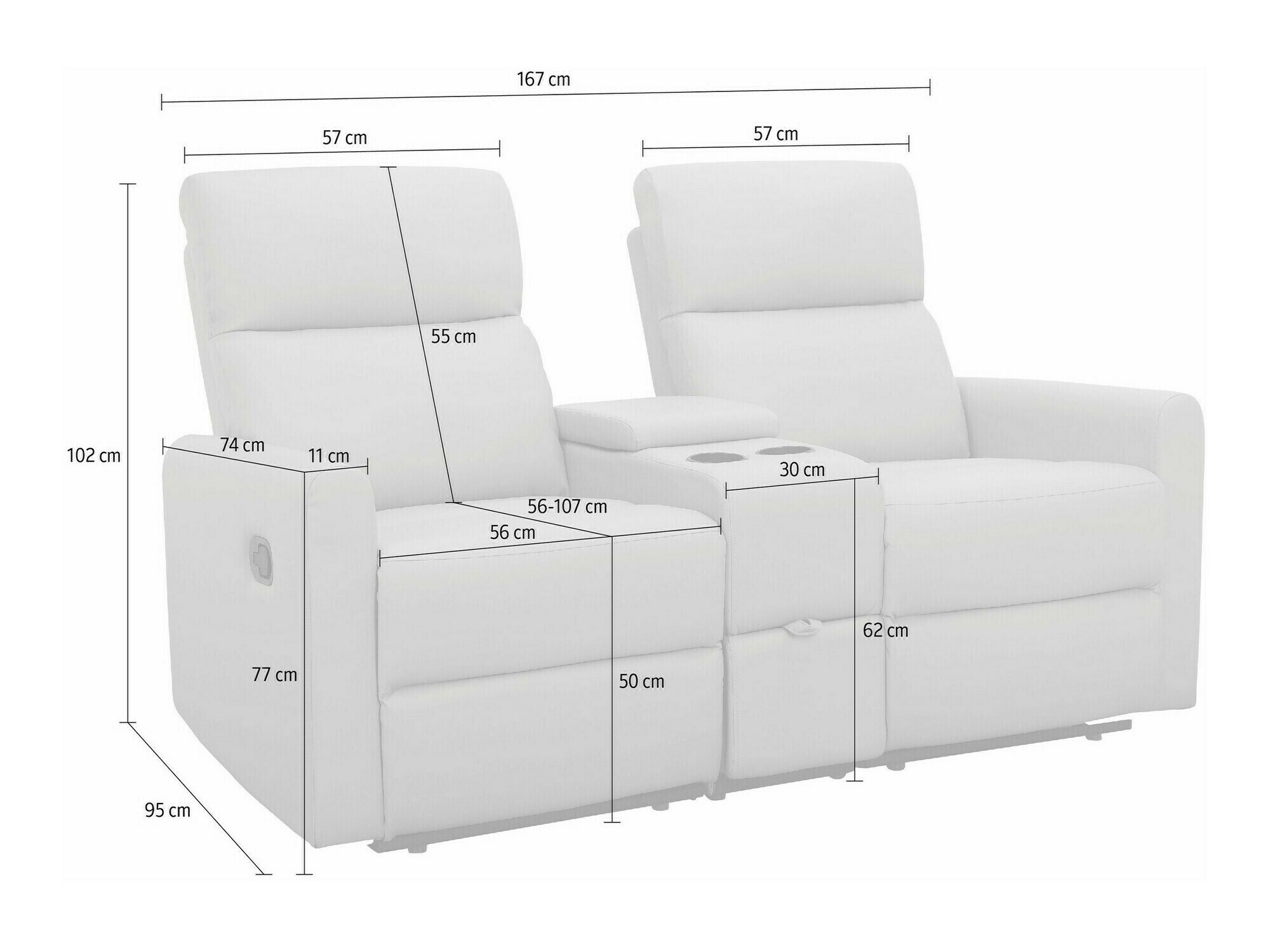 Diivan recliner Denton 1397 (Hall)