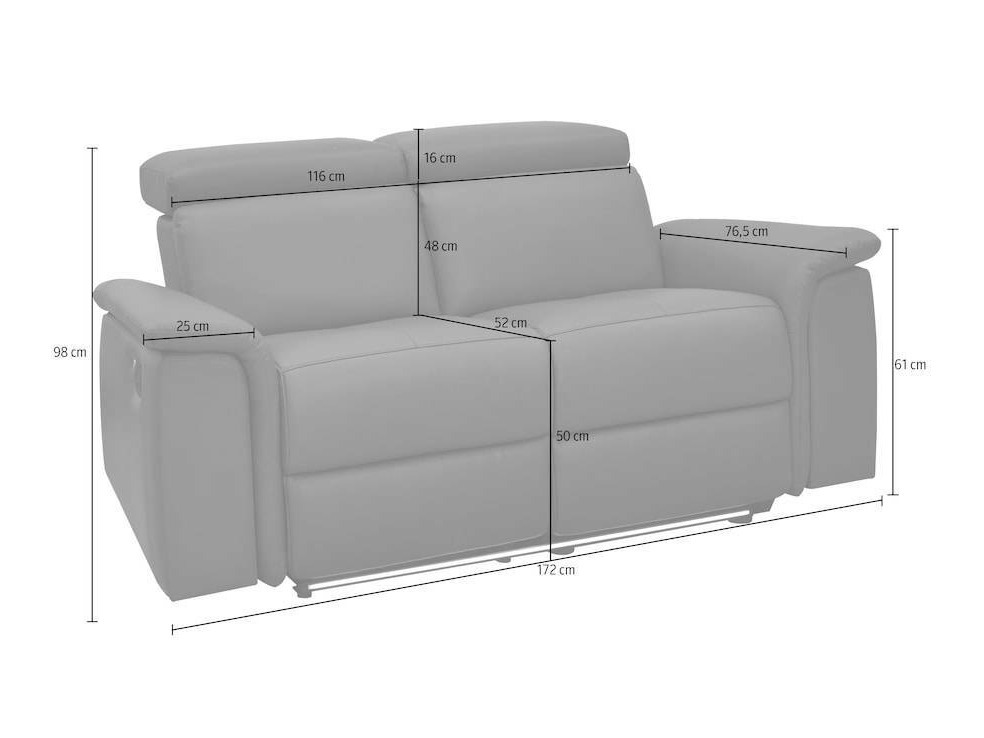 Diivan recliner Denton 1485 (Helehall)