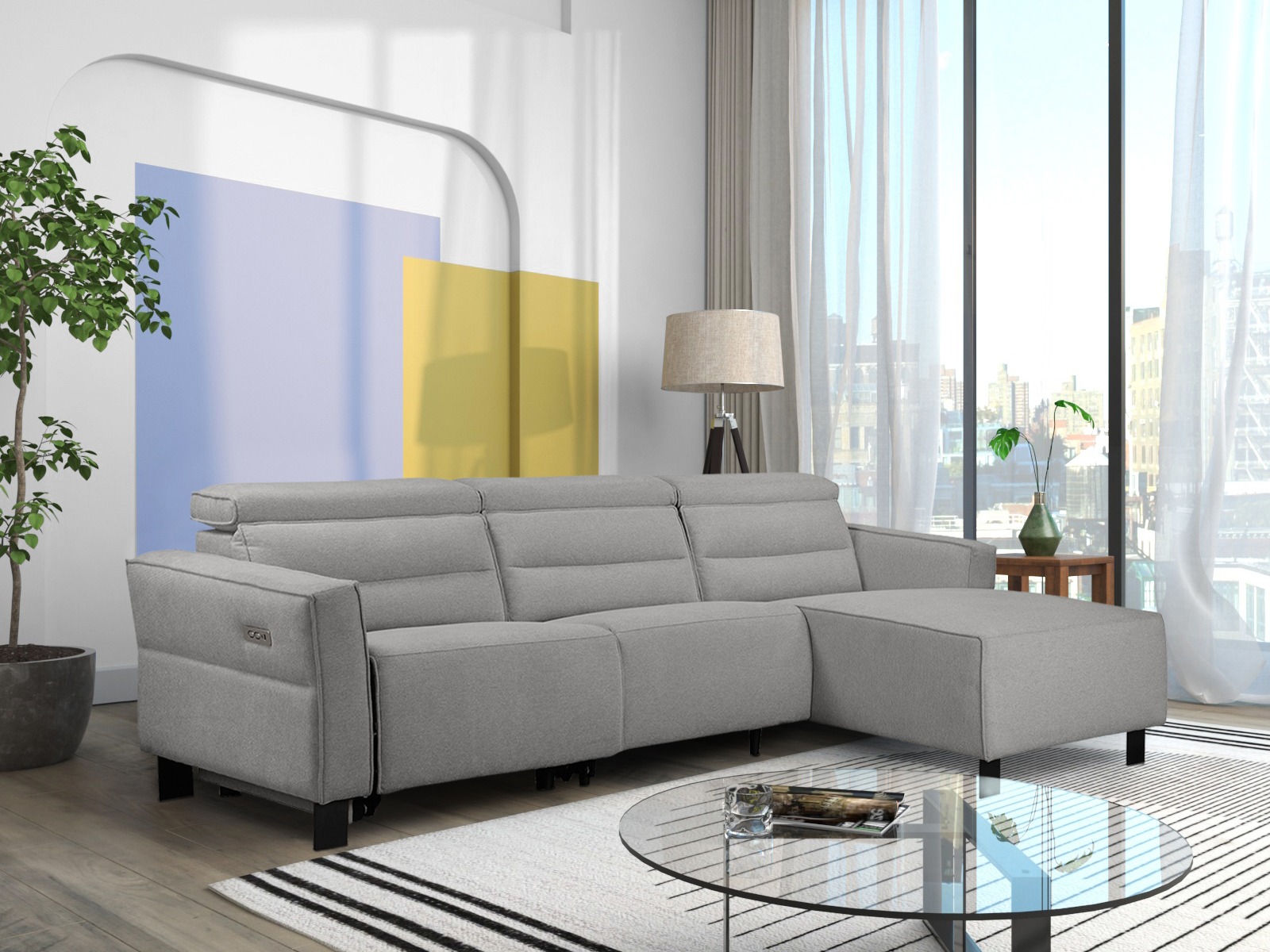 Pehme nurga recliner Denton 1486 (Helehall)