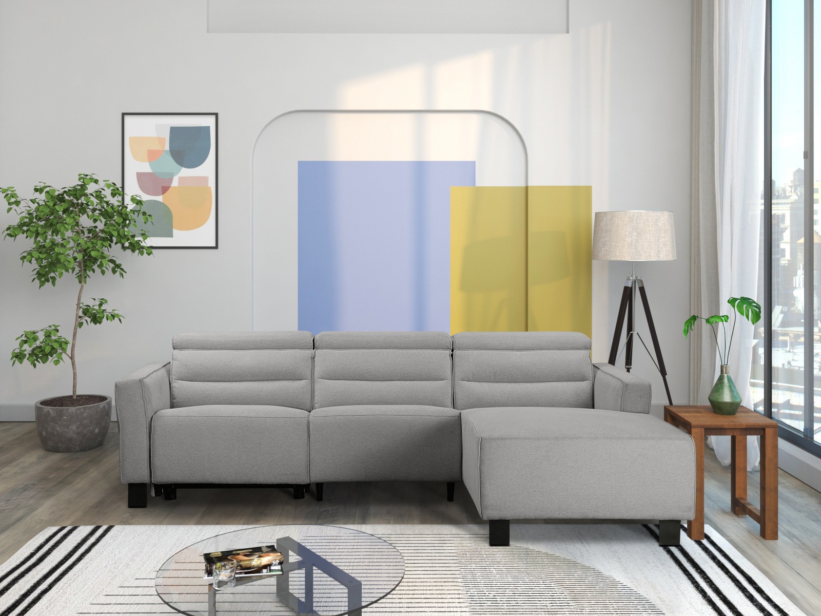 Pehme nurga recliner Denton 1486 (Helehall)