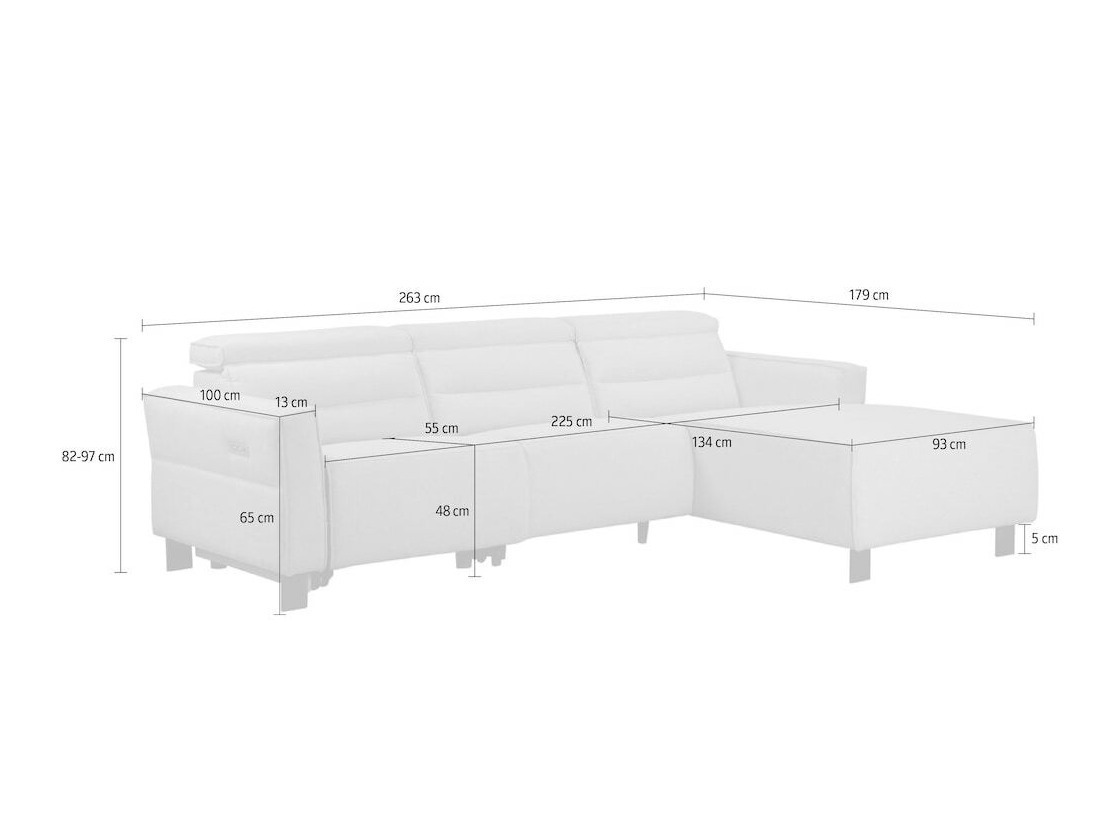 Pehme nurga recliner Denton 1486 (Pruun)