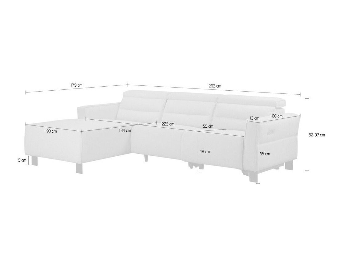 Pehme nurga recliner Denton 1487 (Pruun)