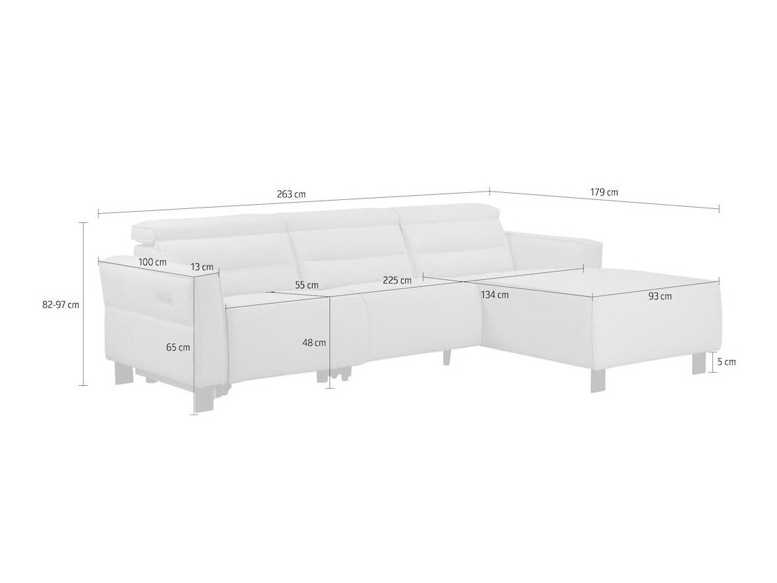 Pehme nurga recliner Denton 1487 (Pruun)