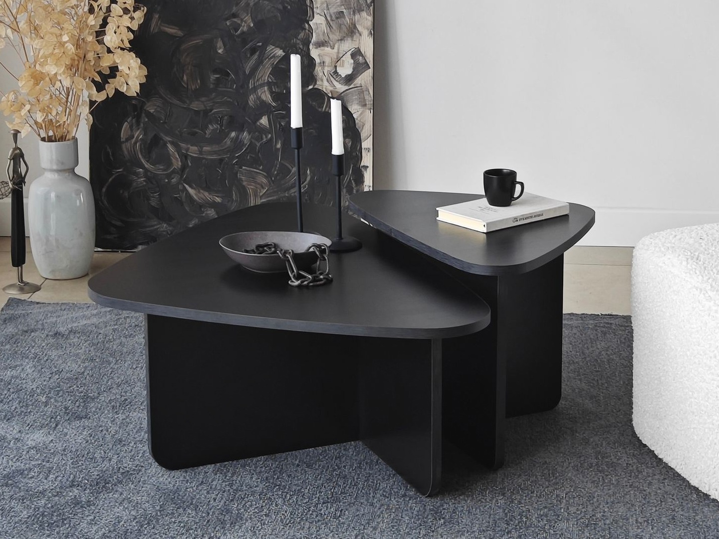 Diivanilaudade komplekt Kailua 2638 (Must)