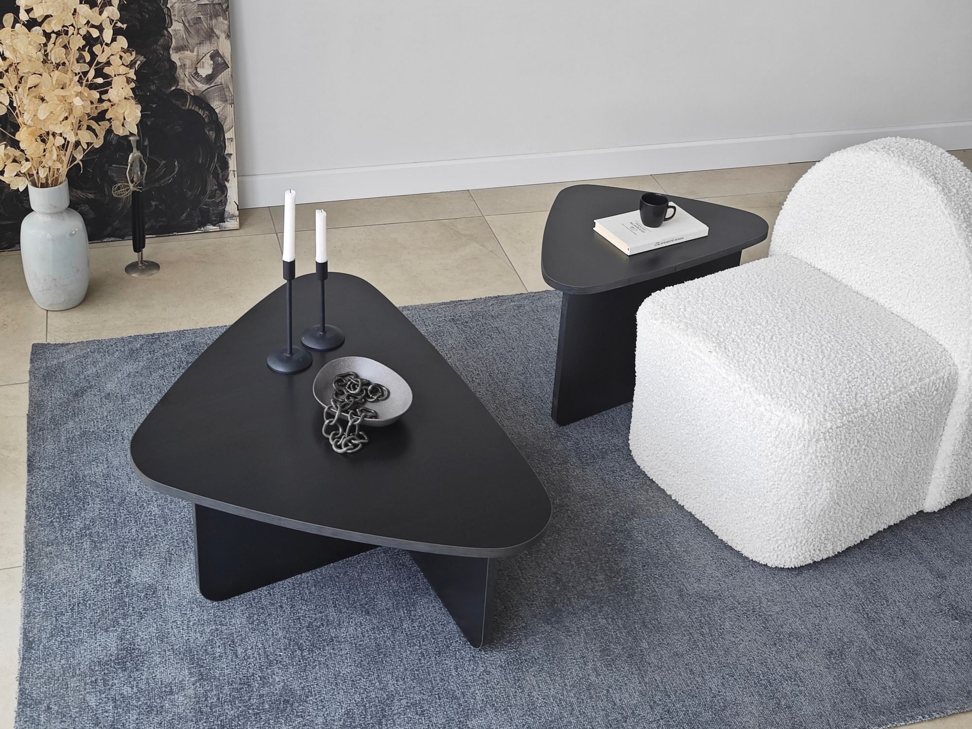 Diivanilaudade komplekt Kailua 2638 (Must)