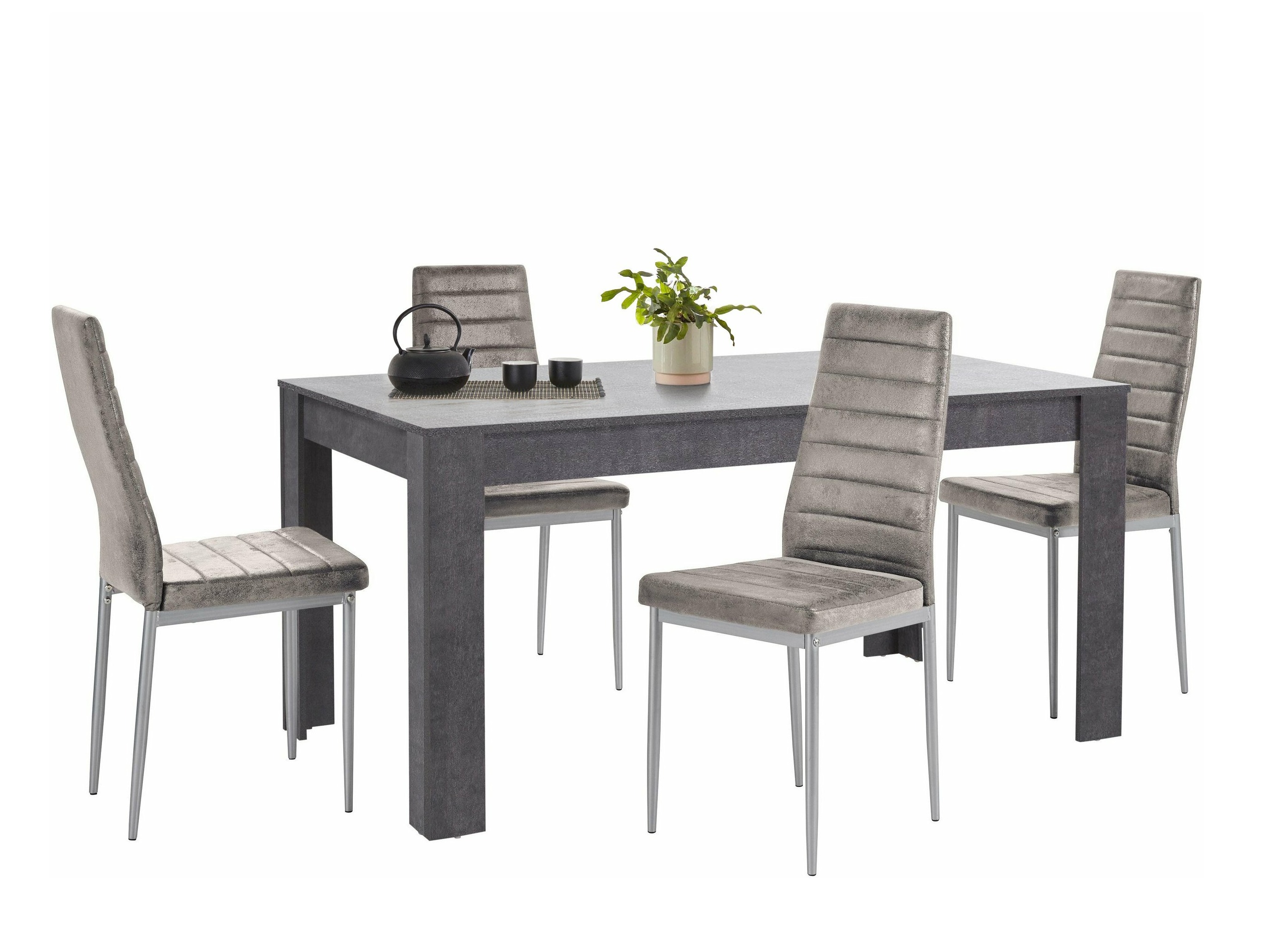 Söögitoakomplekt Denton 605 (Hõbedane + Helehall)