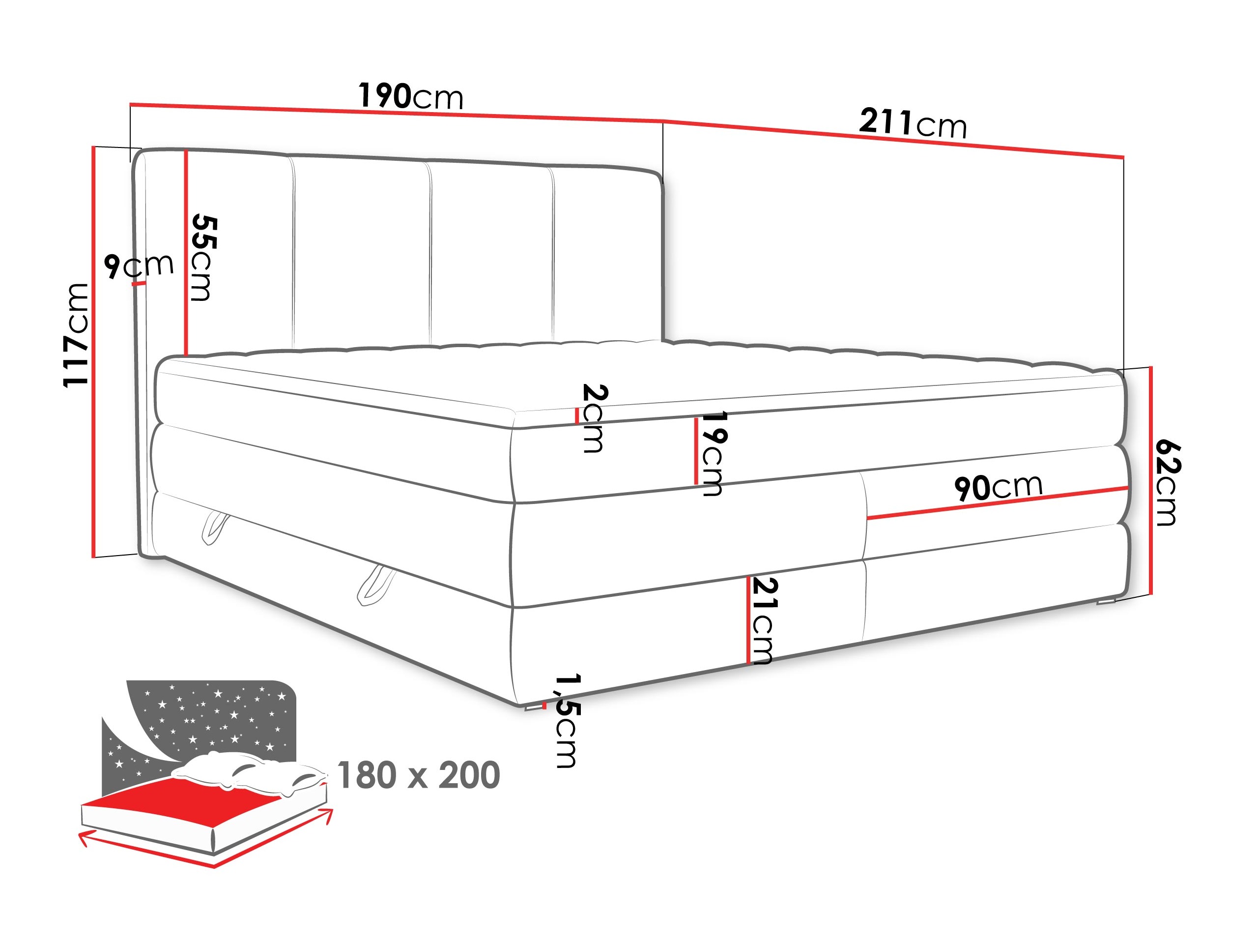 Kontinentaalvoodi ComfiDream 205 (Onega 18)