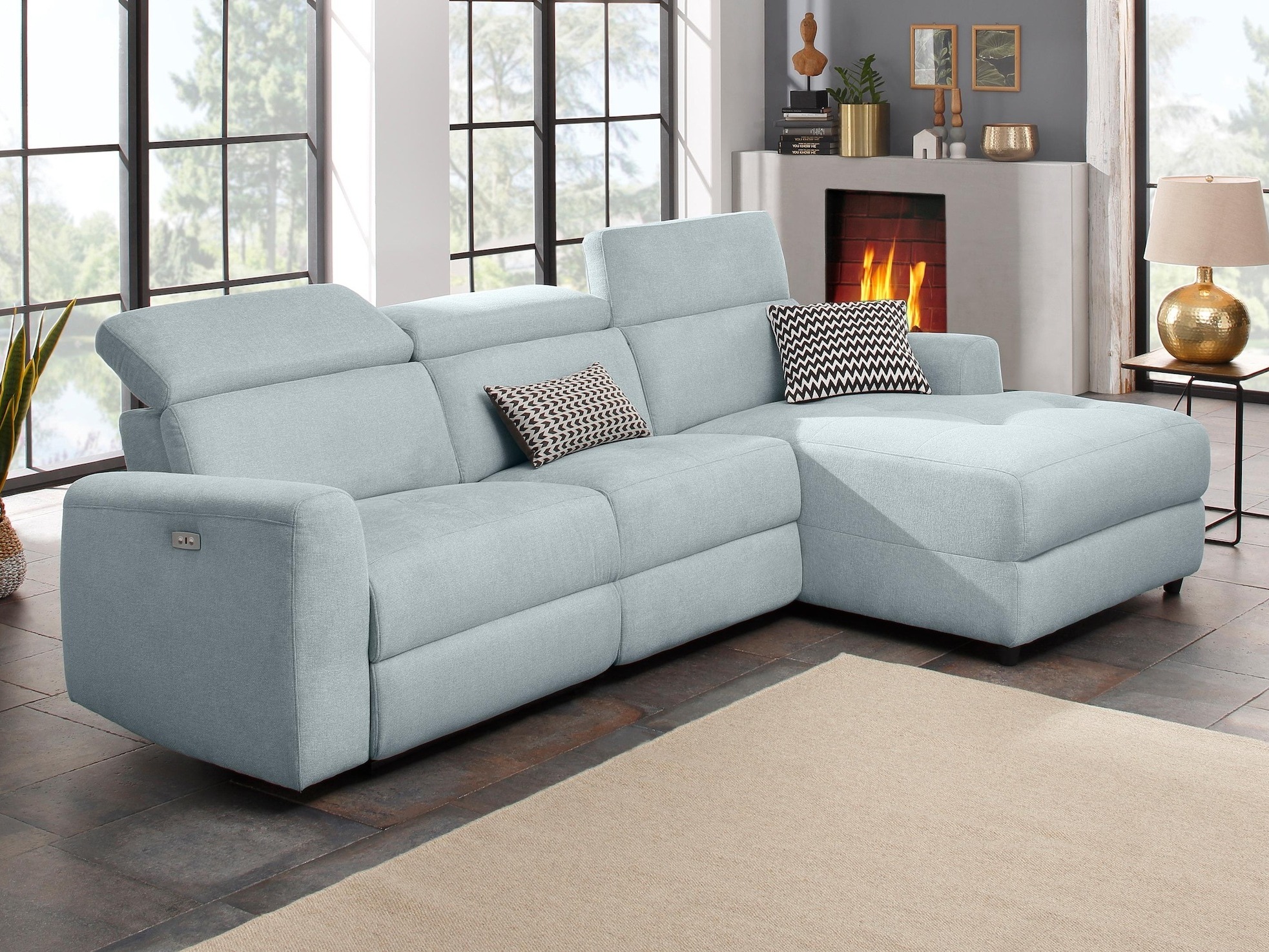 Pehme nurga recliner Denton 1490 (Helesinine)