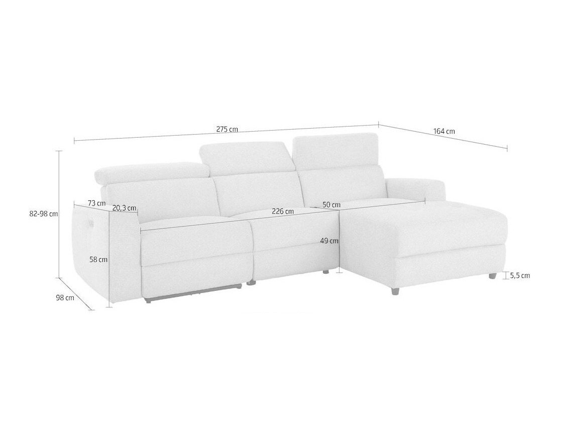 Pehme nurga recliner Denton 1490 (Helesinine)