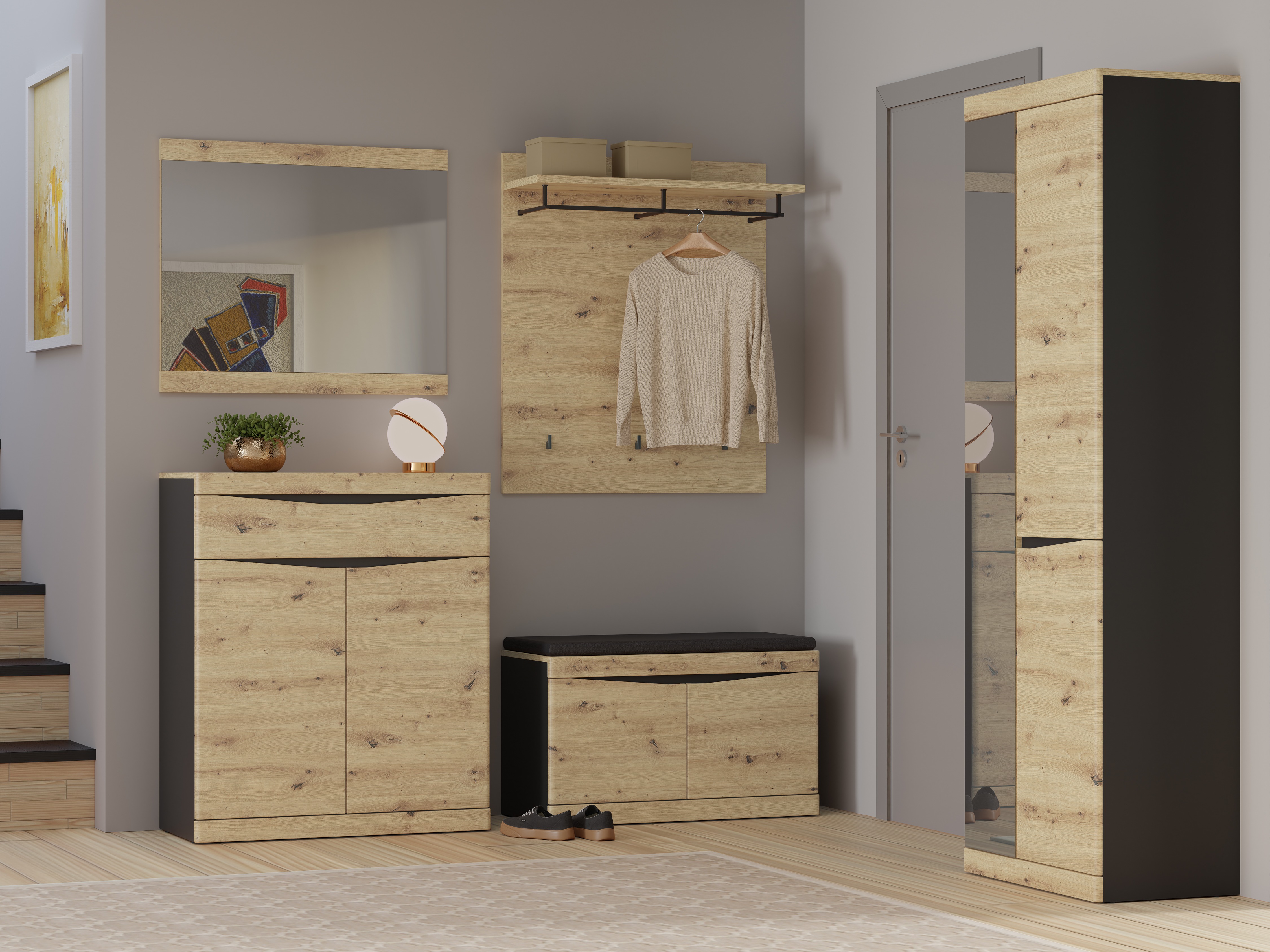 Esikukomplekt Venlori 119 (Artisan tamm + Antratsiit)