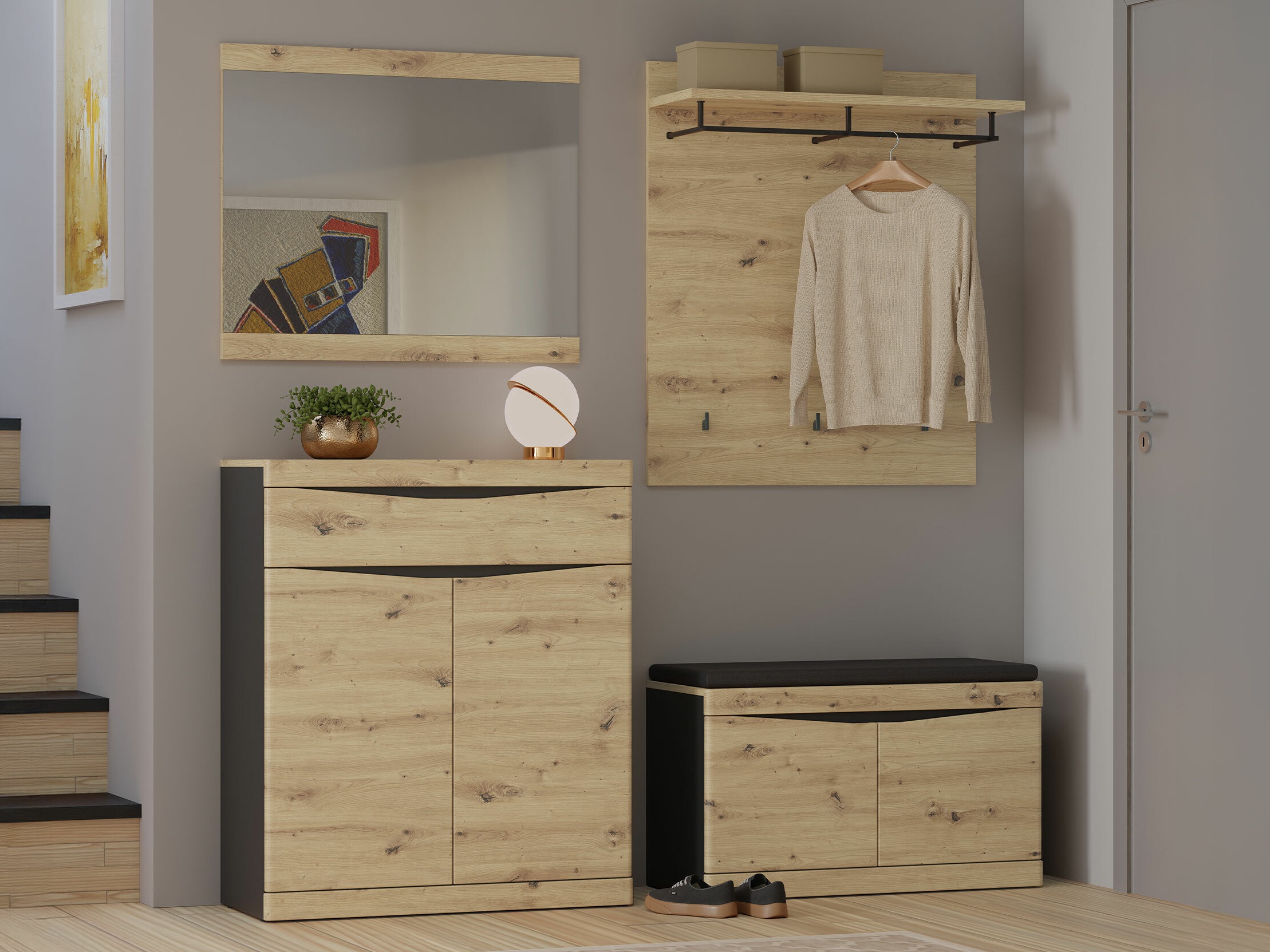 Esikukomplekt Venlori 119 (Artisan tamm + Antratsiit)