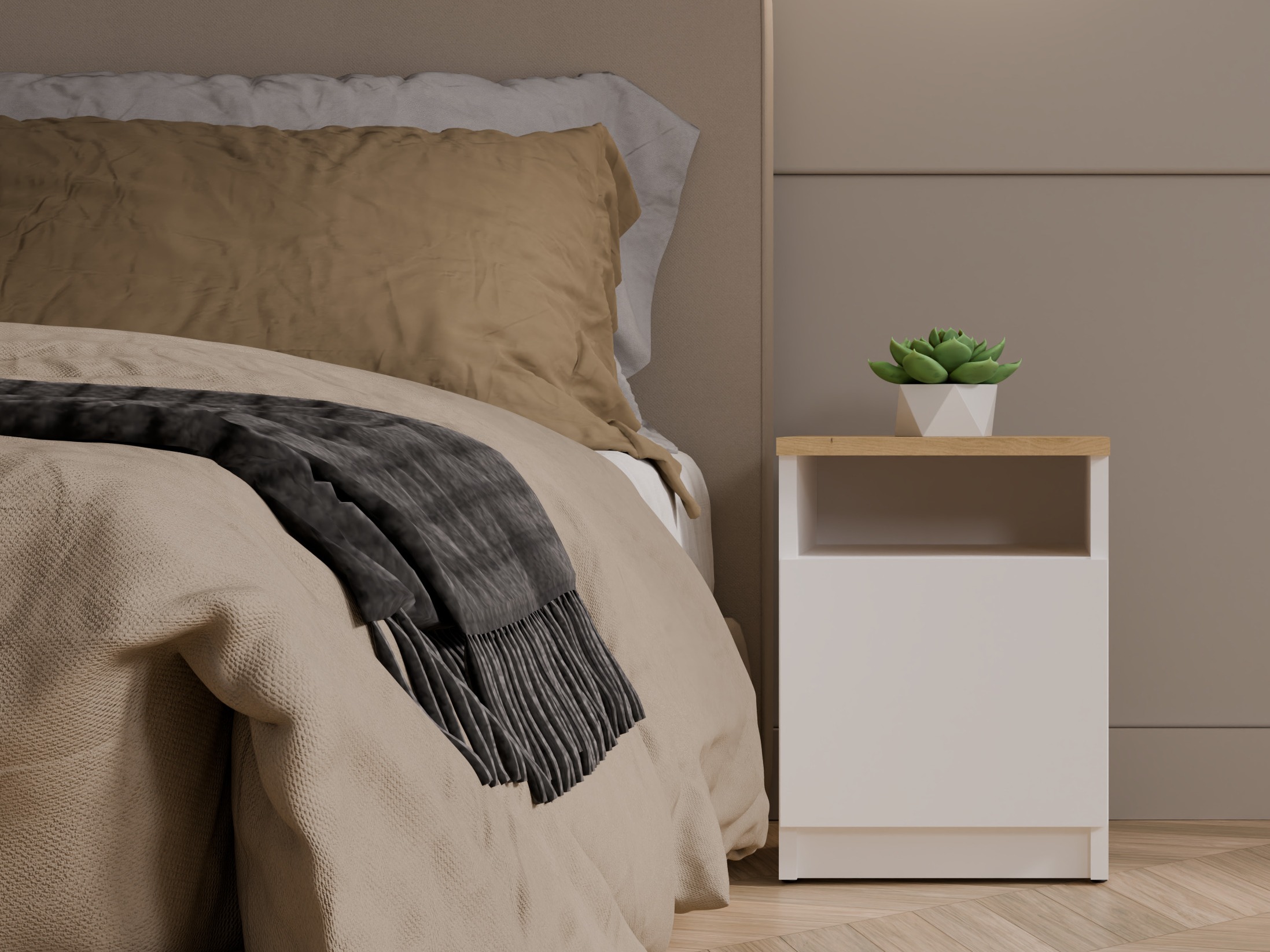 Öökapp Mandeville 305 (Valge + Artisan tamm)