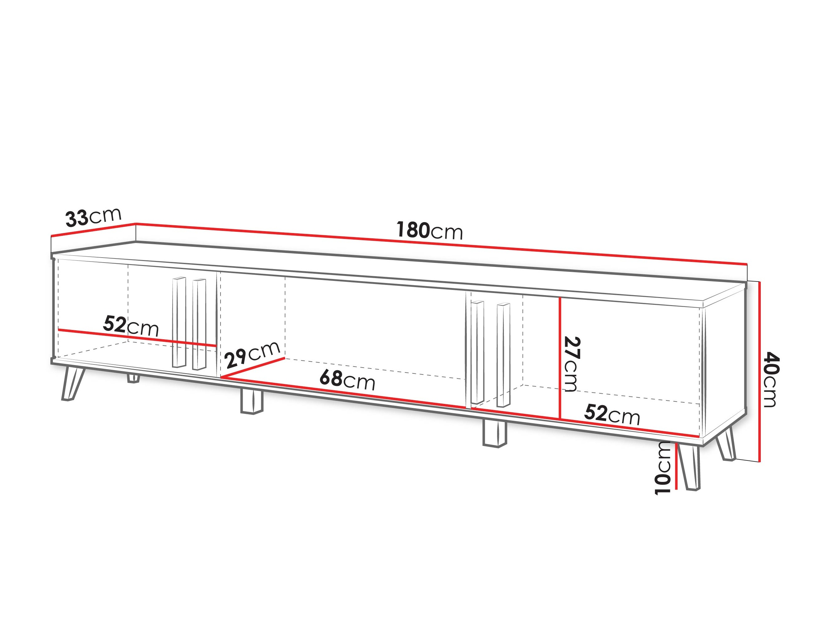 TV-alus Facetor (Artisan tamm + Grafiit)