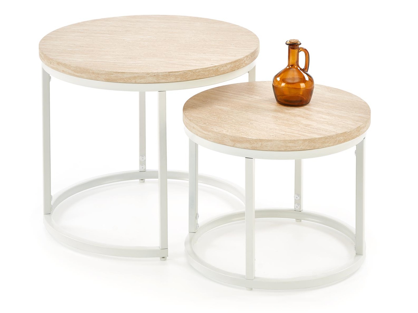 Diivanilaudade komplekt Houston 951 (Hele travertiin + Valge)