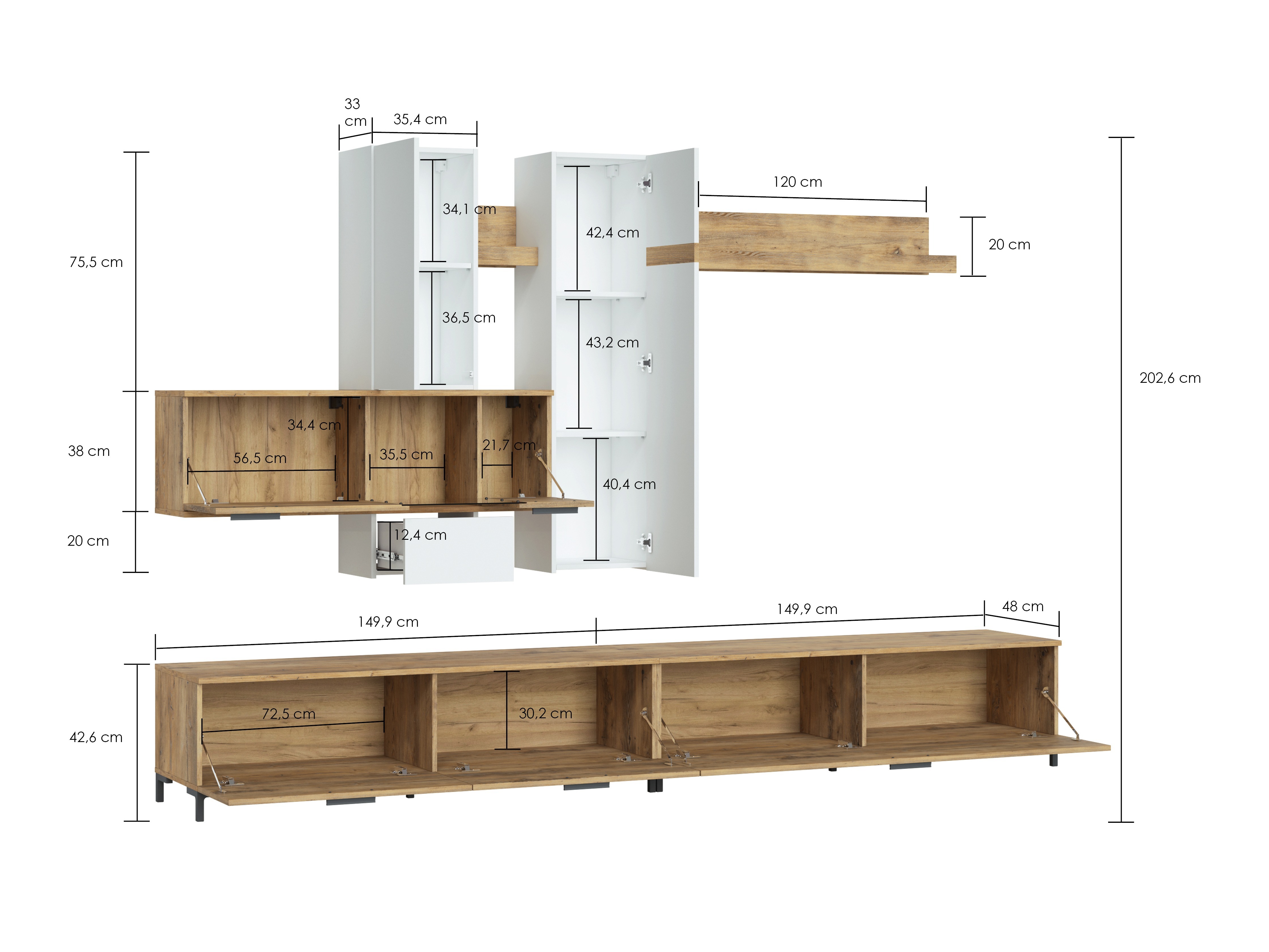 Elutoa komplekt Salnola 105 (Valge + Kastan)