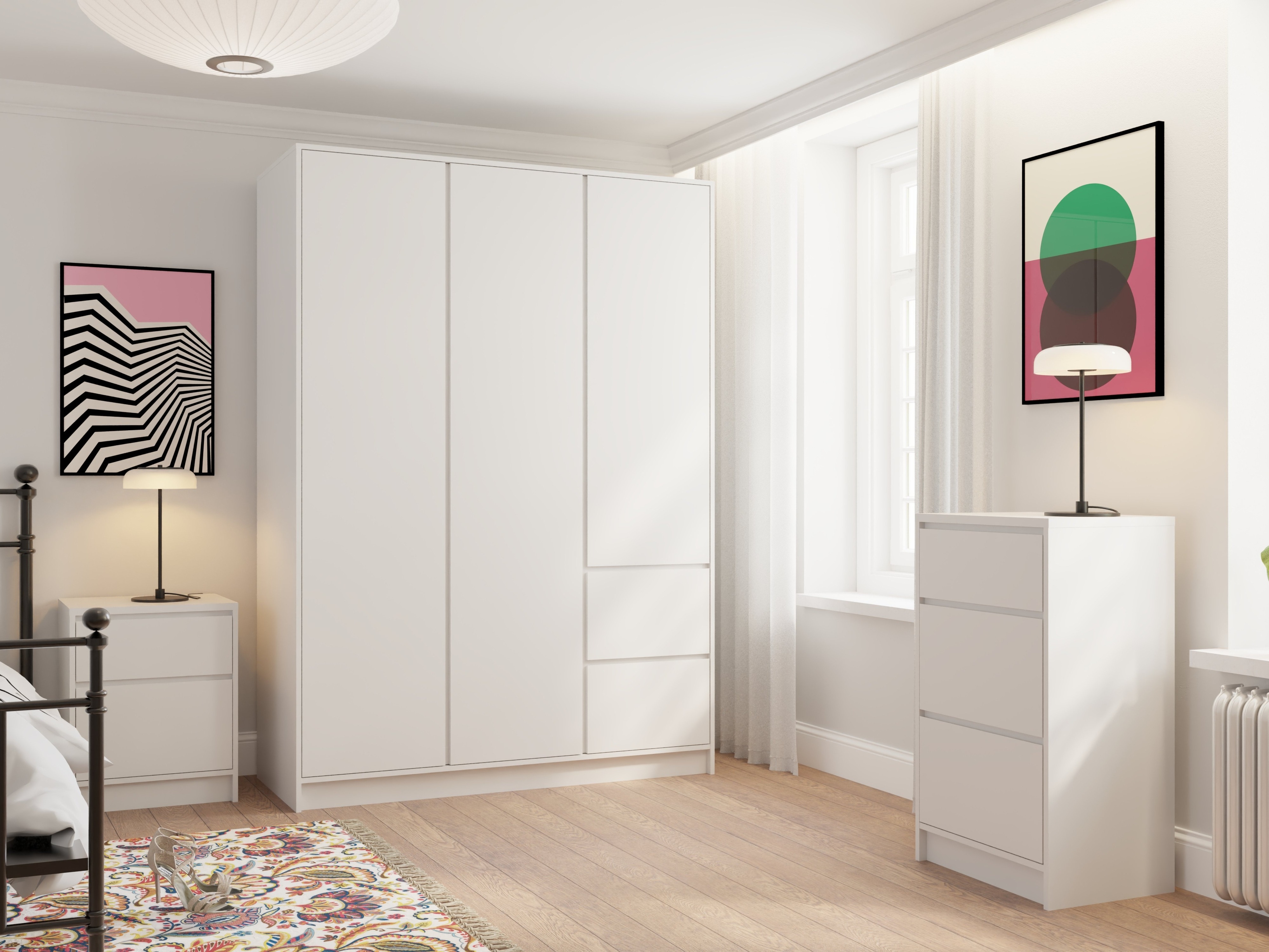 Riidekapp Mervese 103 (Valge)