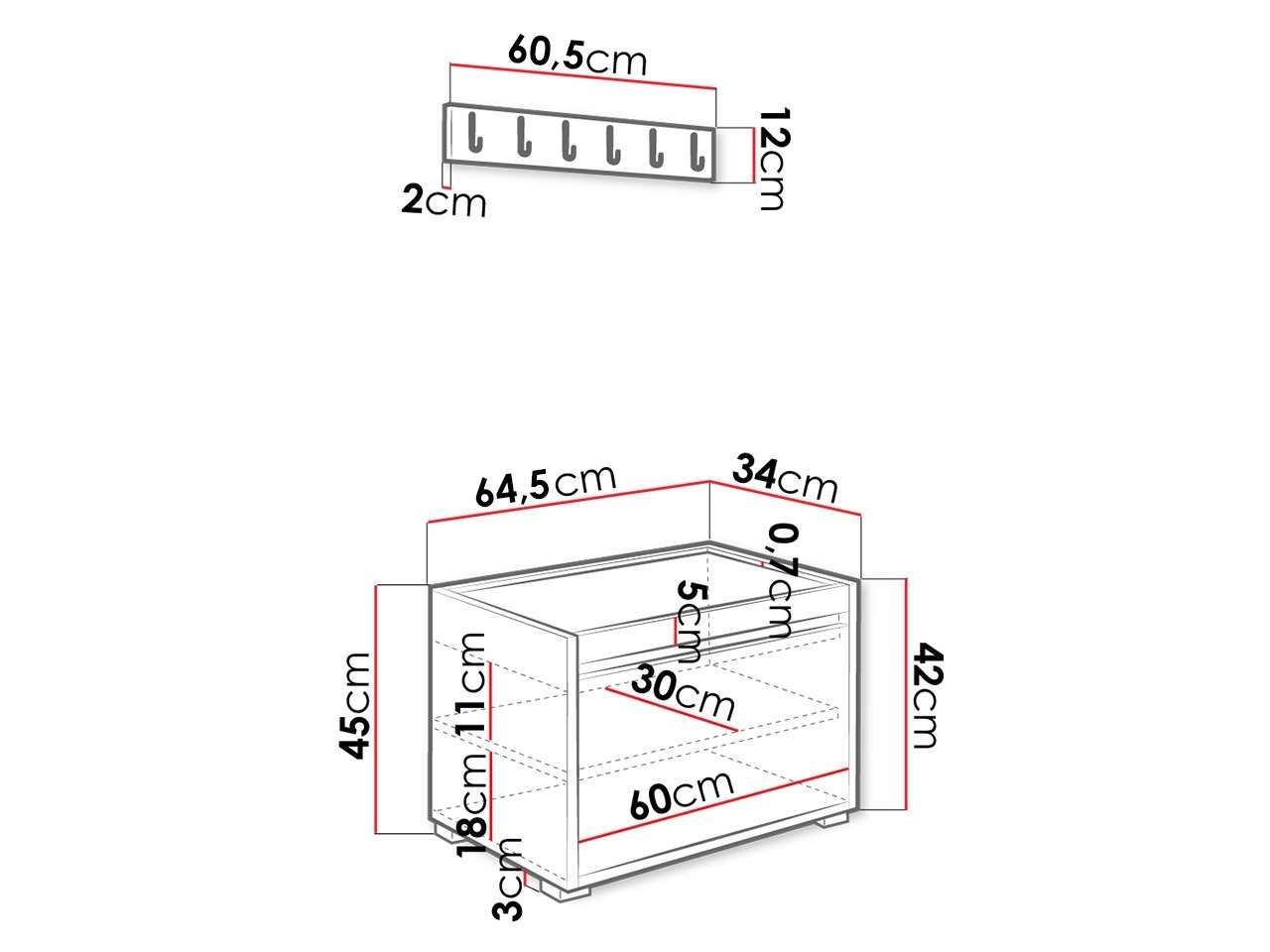 Esikukomplekt Comfivo Pinus V (Valge + Abriamo 03)