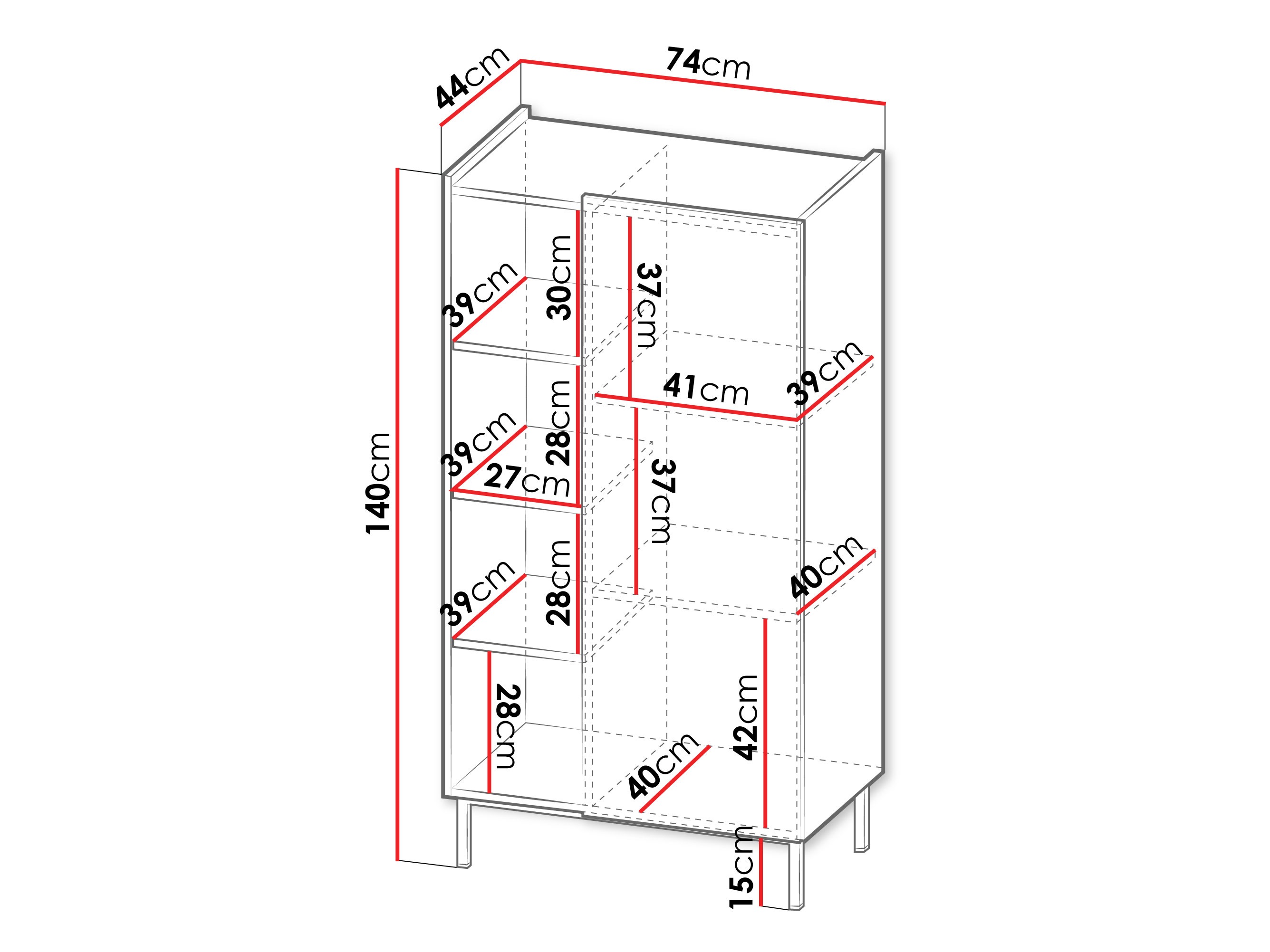 Riiul Veldome 101 (Must + Helepruun)