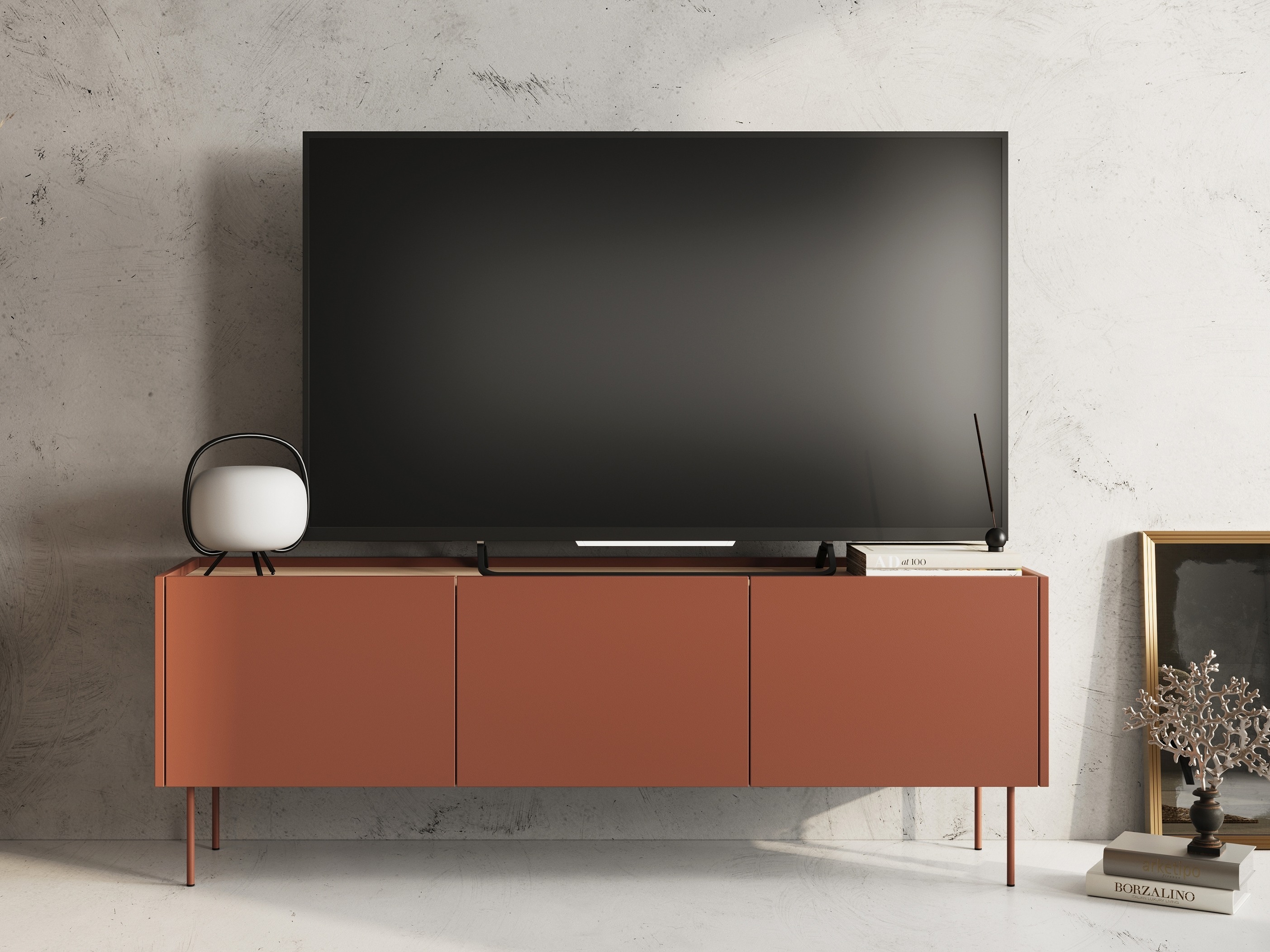 TV-alus Tivdala 106 (Matt punane + Tamm)