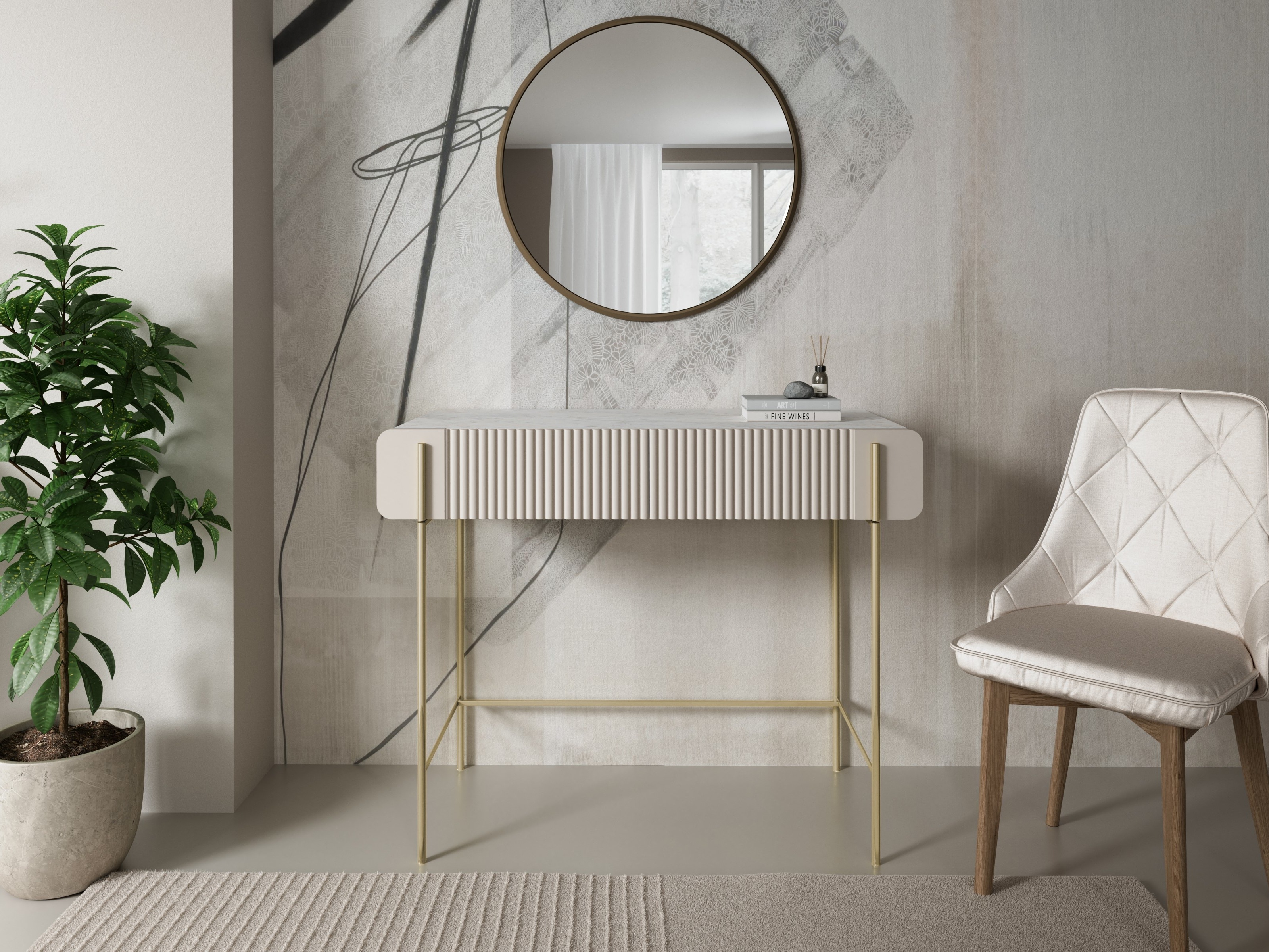 Konsoollaud Etrvero 102 (Kašmiir + Valge marmor)