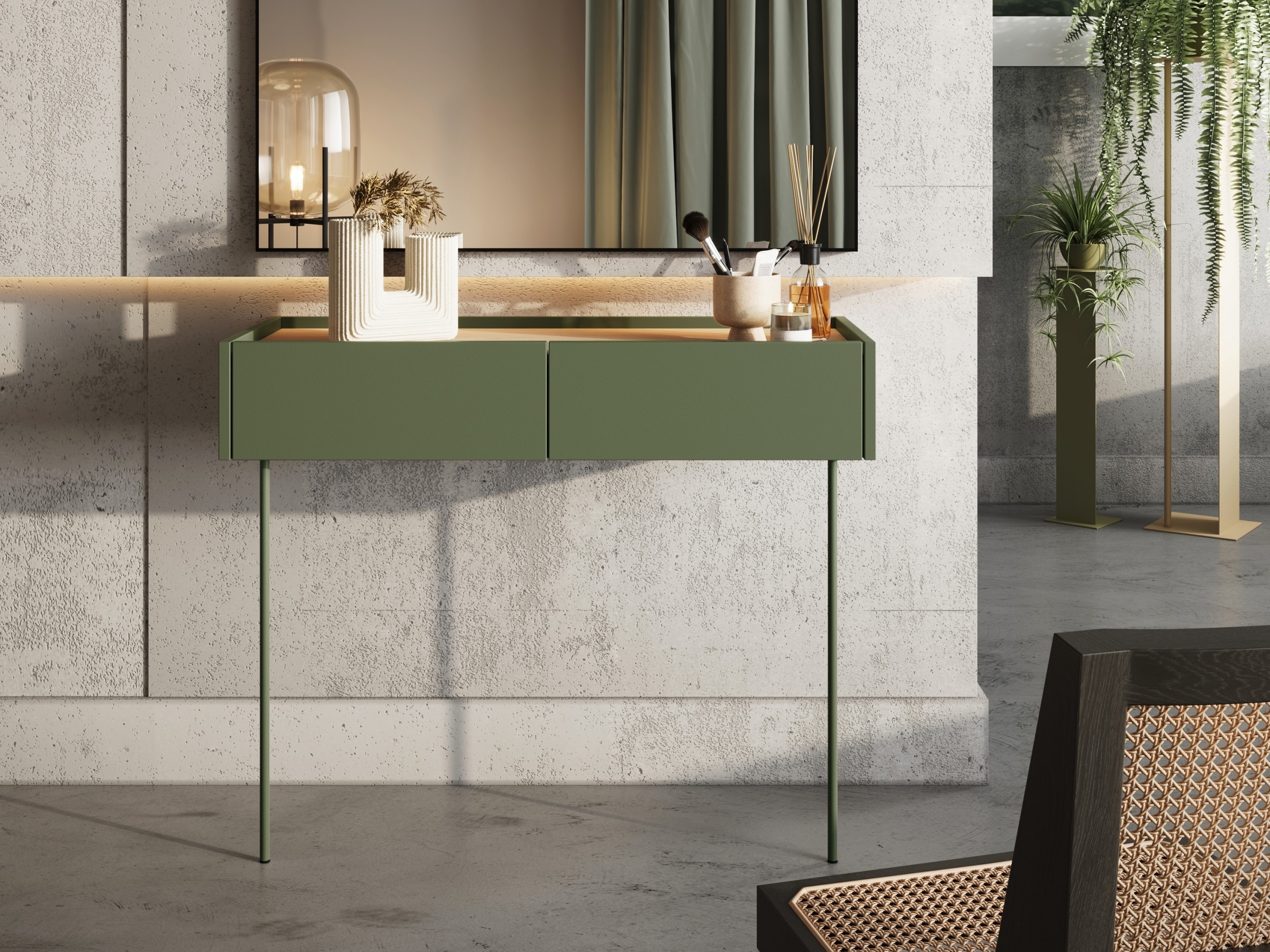 Konsoollaud Tivdala 110 (Tamm + Matt roheline)